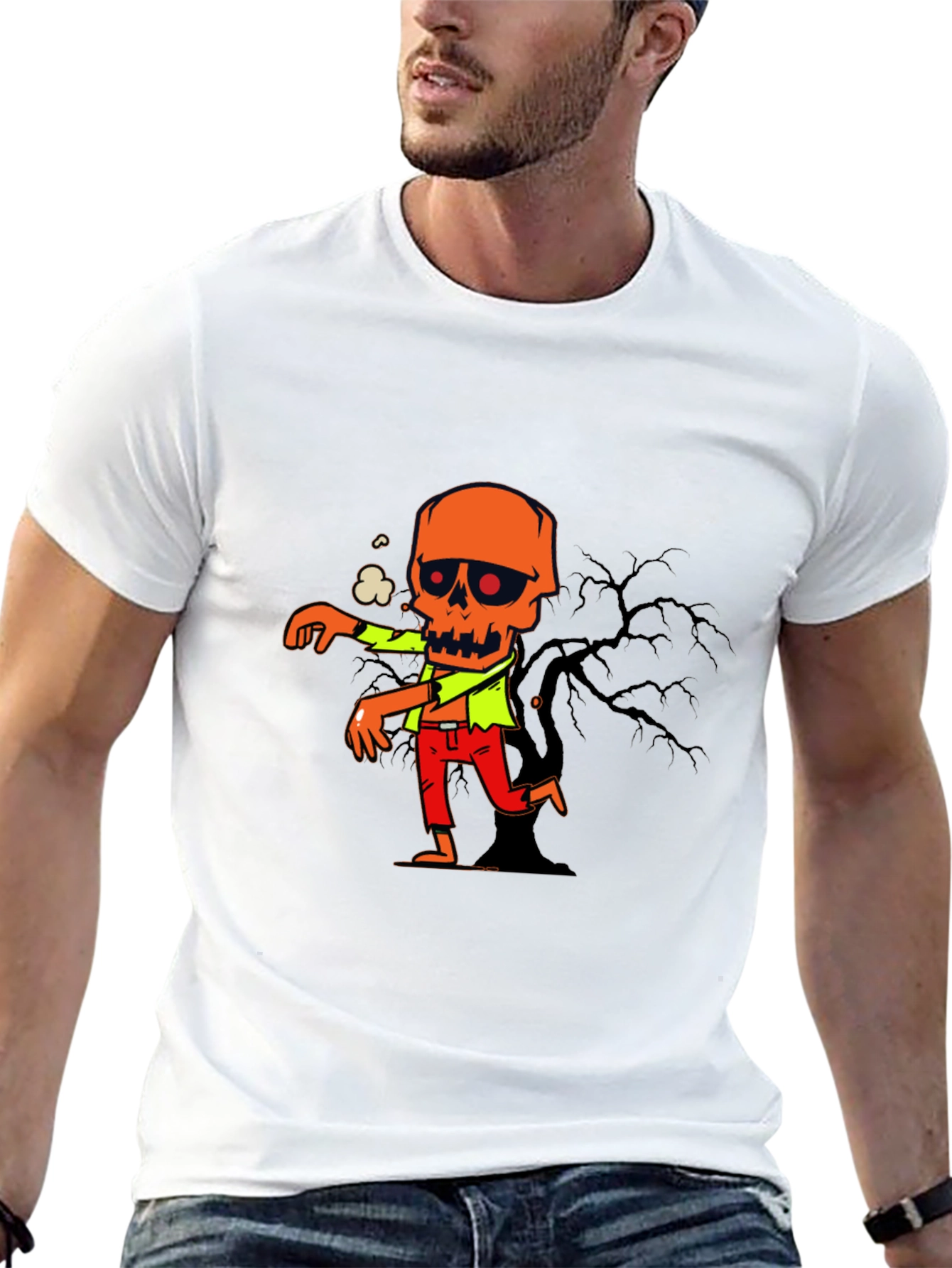 Zombie Graphic Print T-Shirt - Halloween