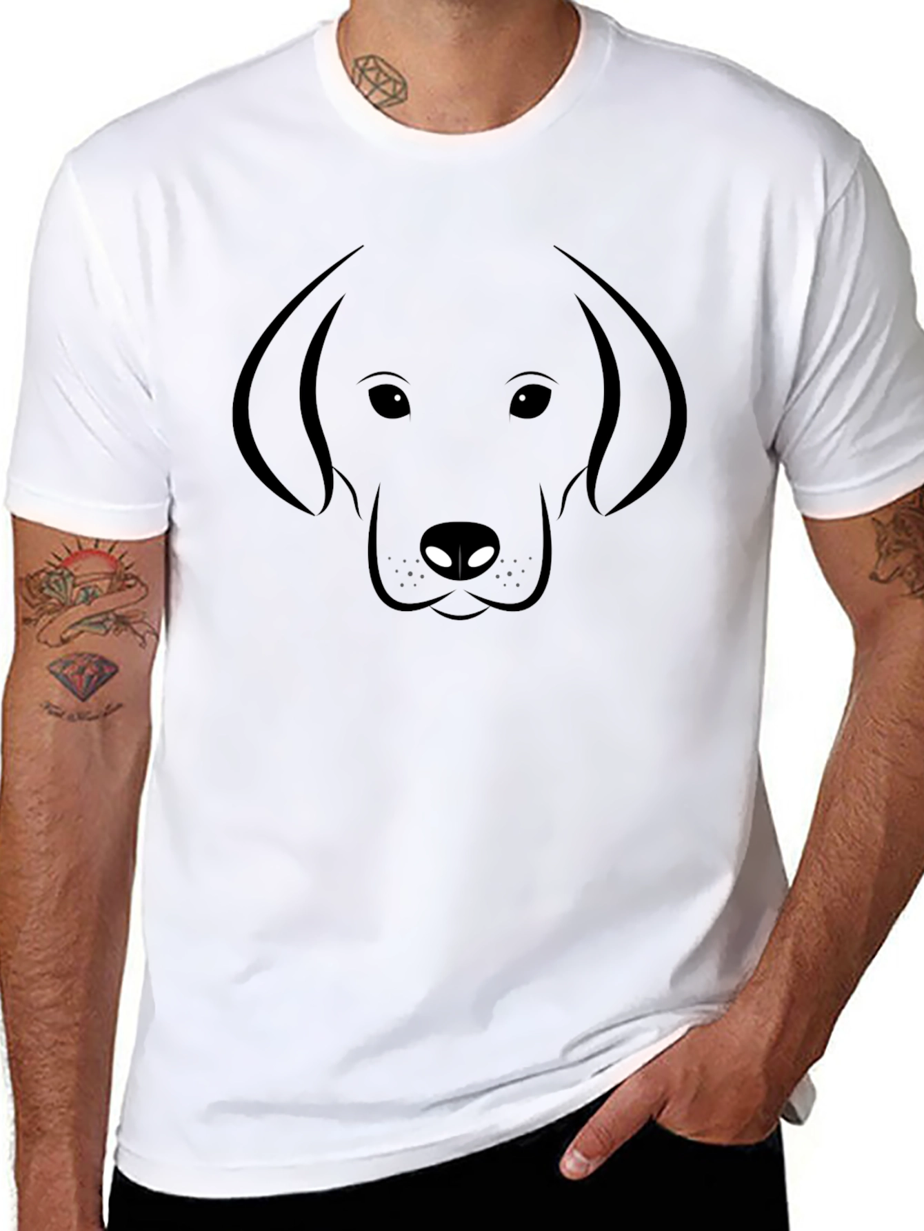 Dog Lovers Graphic Tee - Black Labrador Outline
