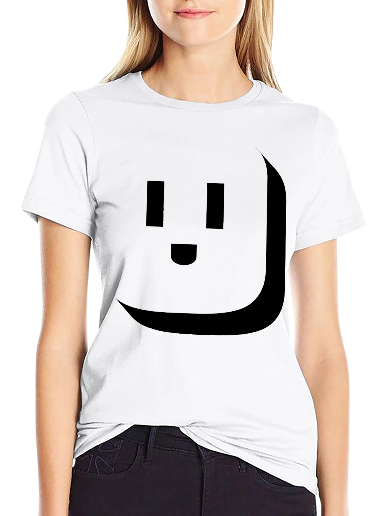 Geometric Face Black Graphic T-Shirt