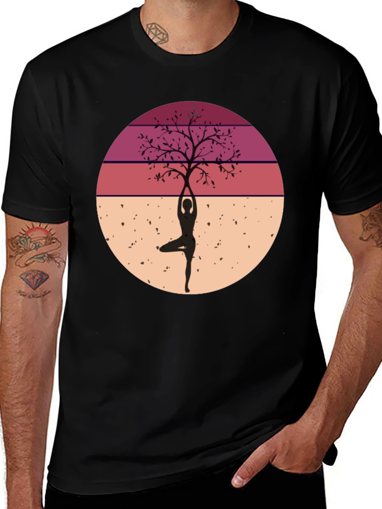 Yoga Tree Silhouette Graphic Tee