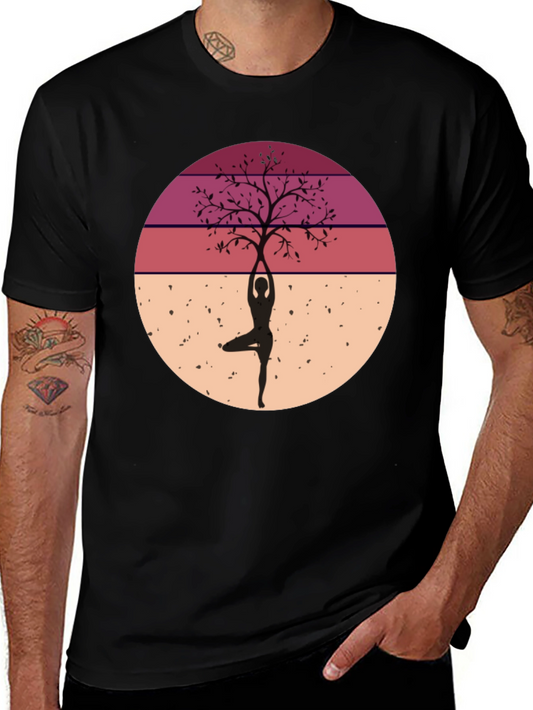 Yoga Tree Silhouette Graphic Tee