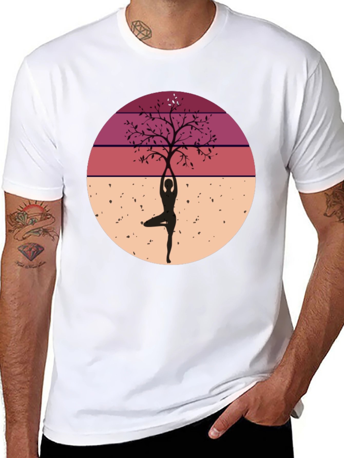 Yoga Tree Silhouette Graphic Tee
