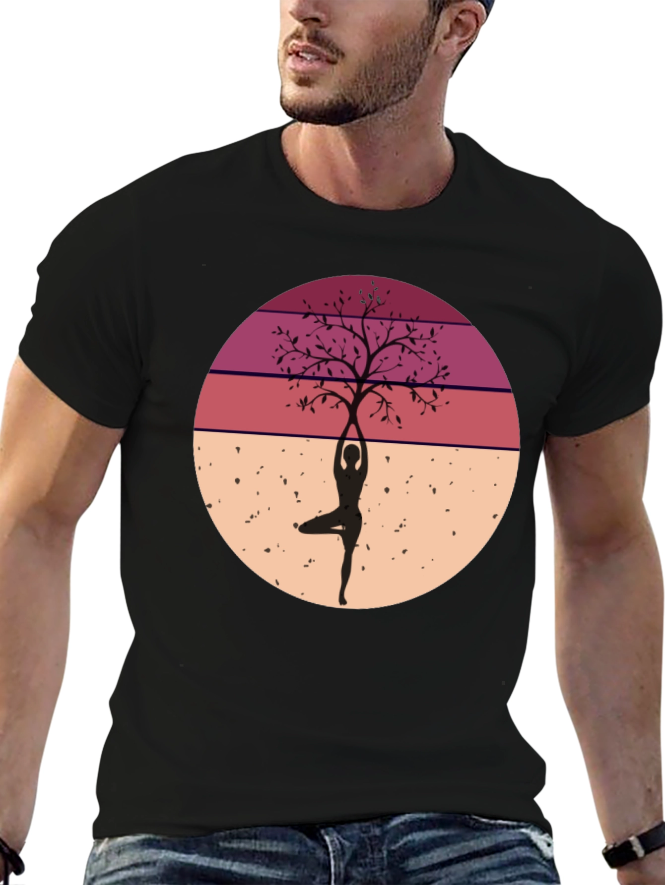 Yoga Tree Silhouette Graphic Tee
