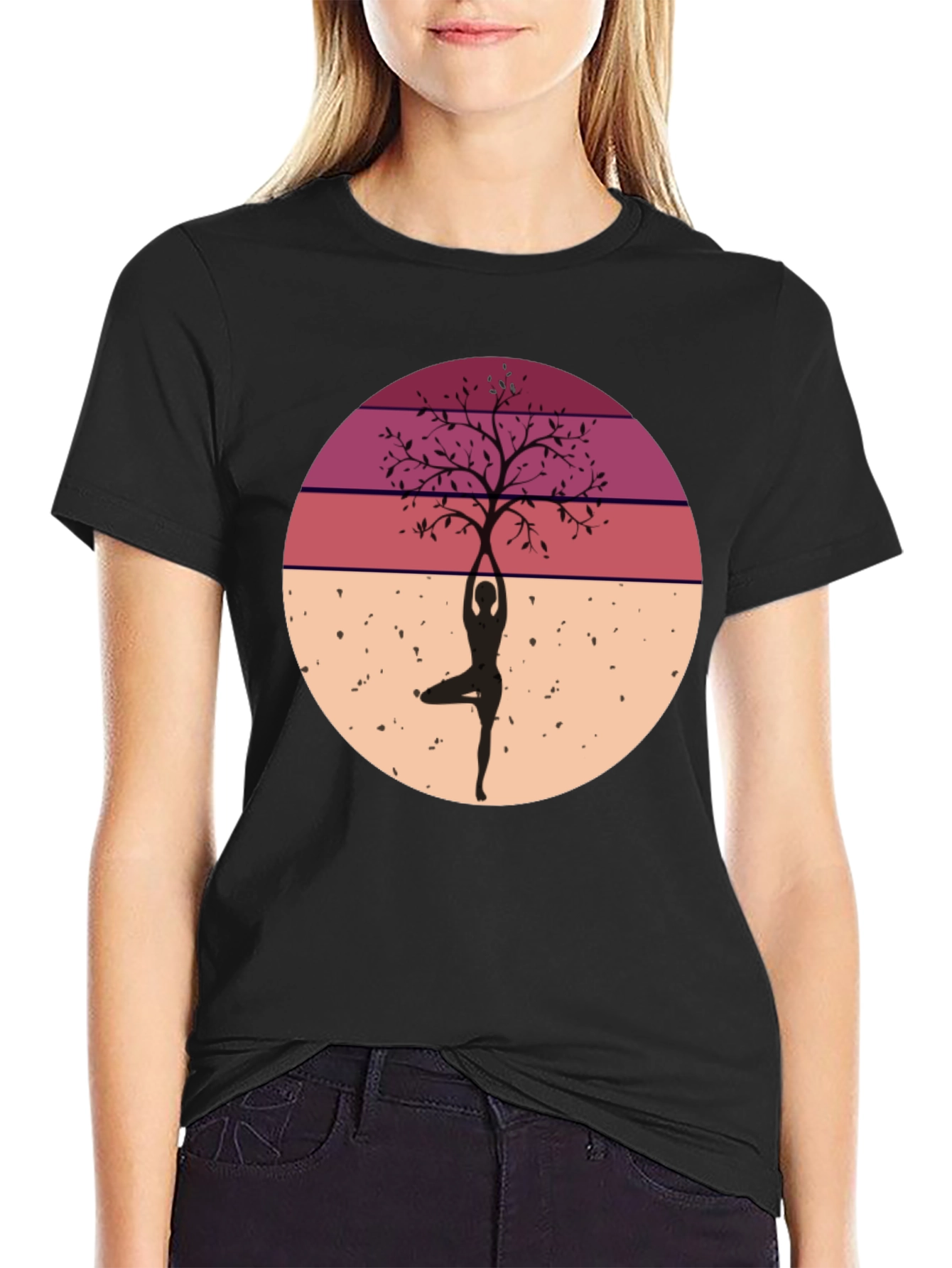 Yoga Tree Silhouette Graphic Tee