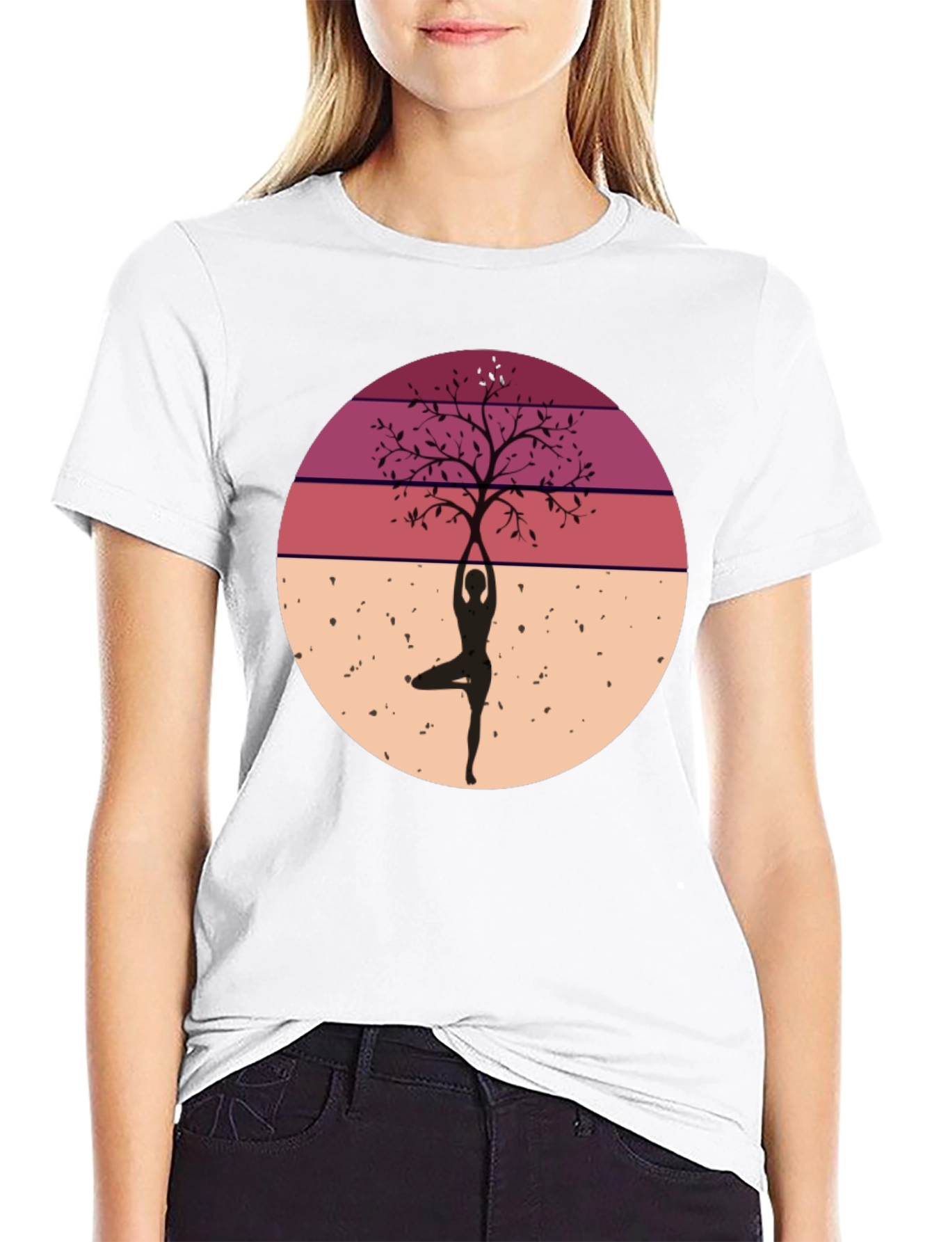 Yoga Tree Silhouette Graphic Tee