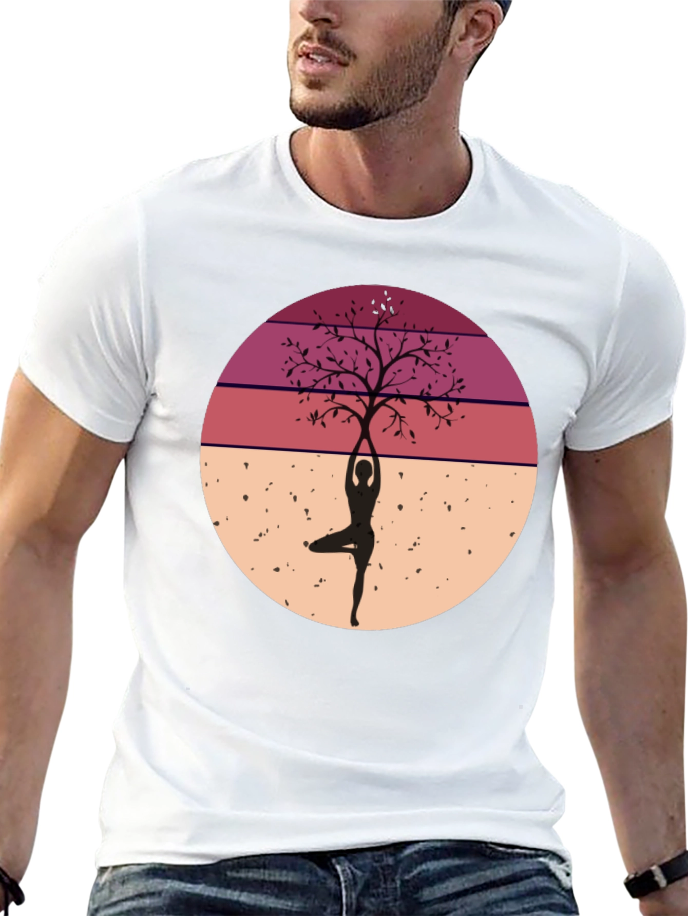 Yoga Tree Silhouette Graphic Tee