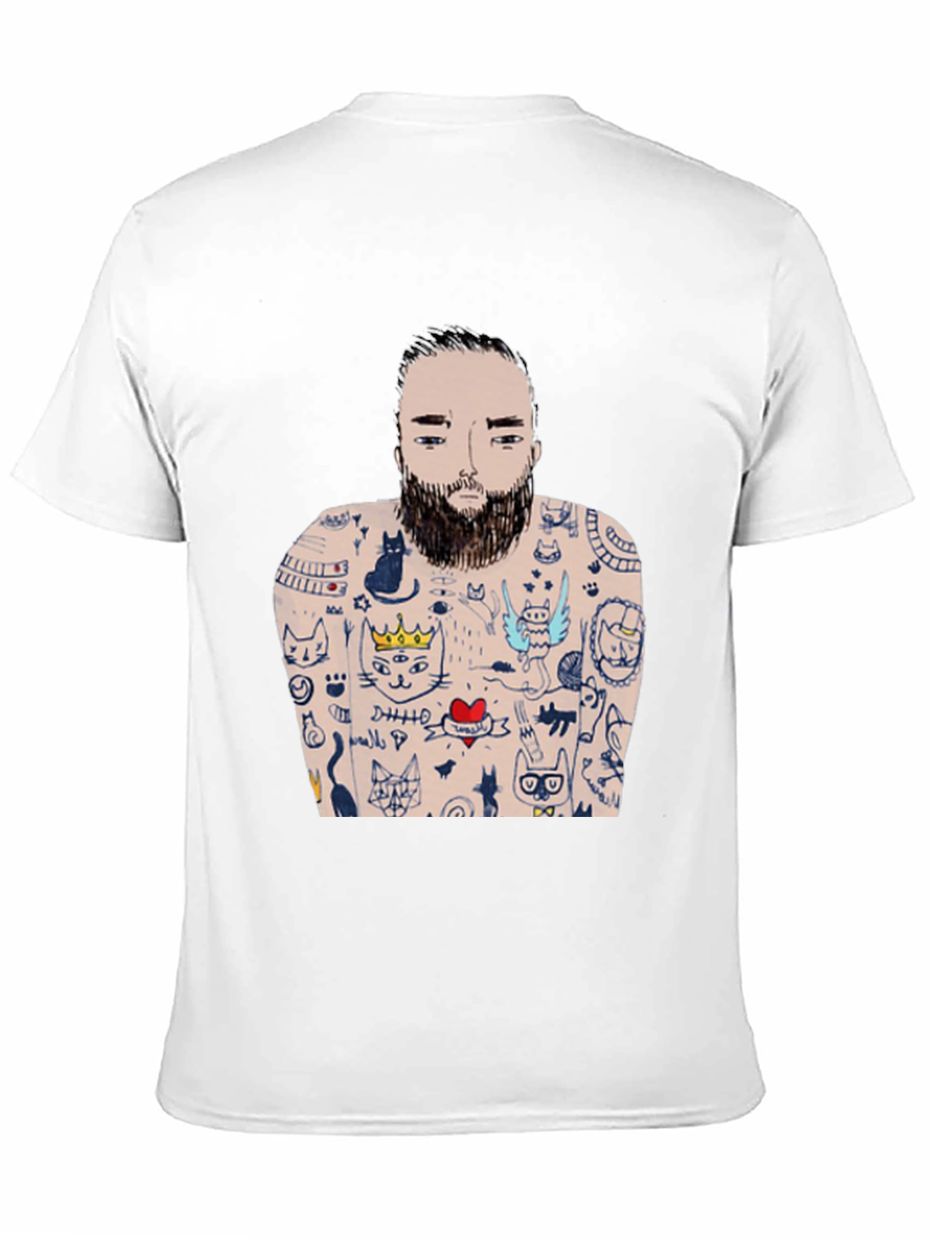 Mans Black Tattoo T-Shirt - Unique Graphic Tee