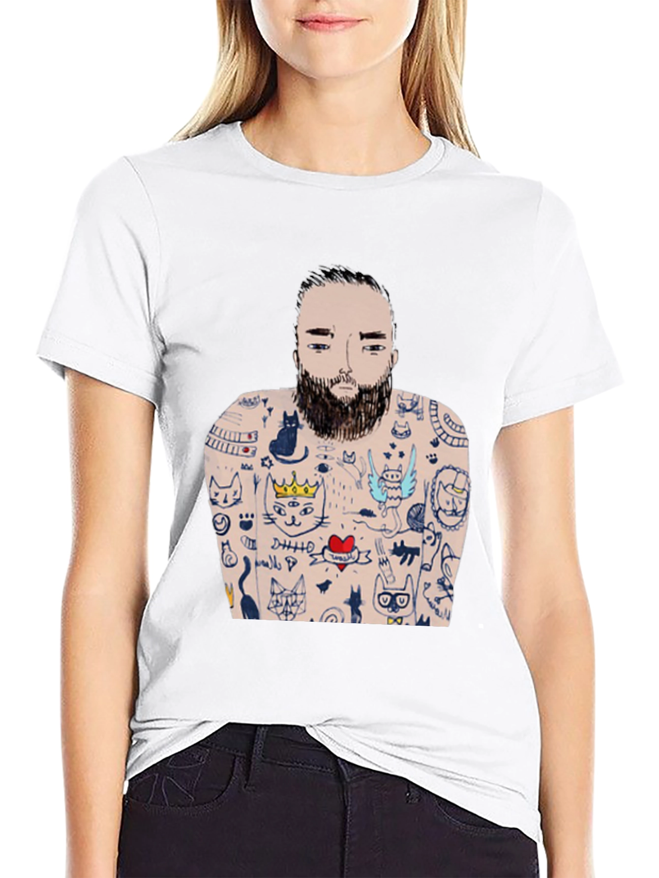 Mans Black Tattoo T-Shirt - Unique Graphic Tee