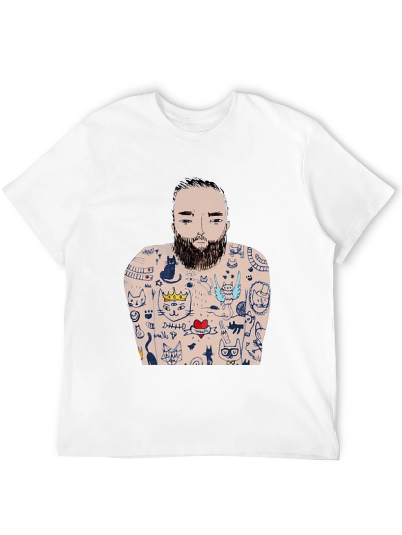 Mans Black Tattoo T-Shirt - Unique Graphic Tee