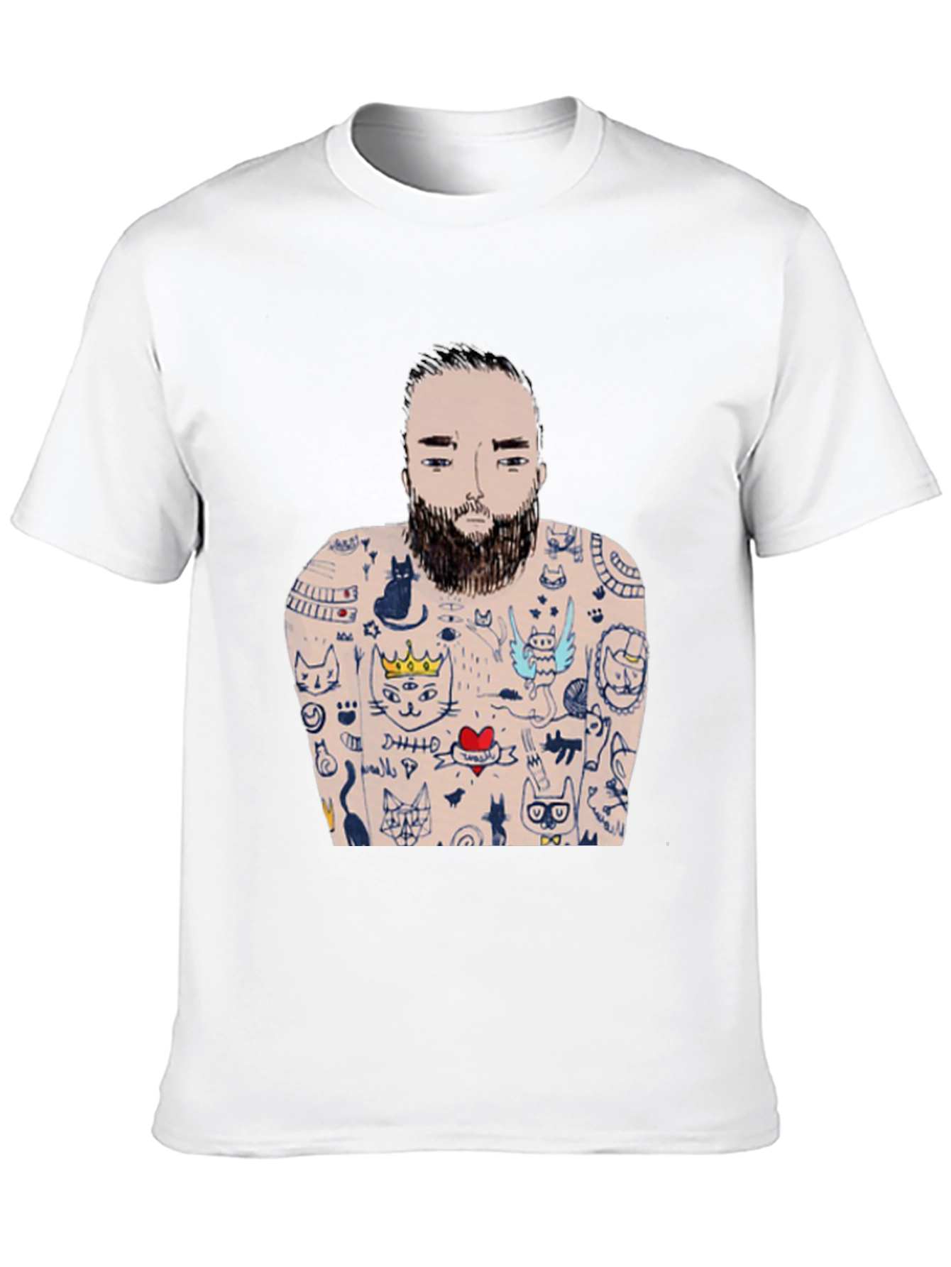 Mans Black Tattoo T-Shirt - Unique Graphic Tee