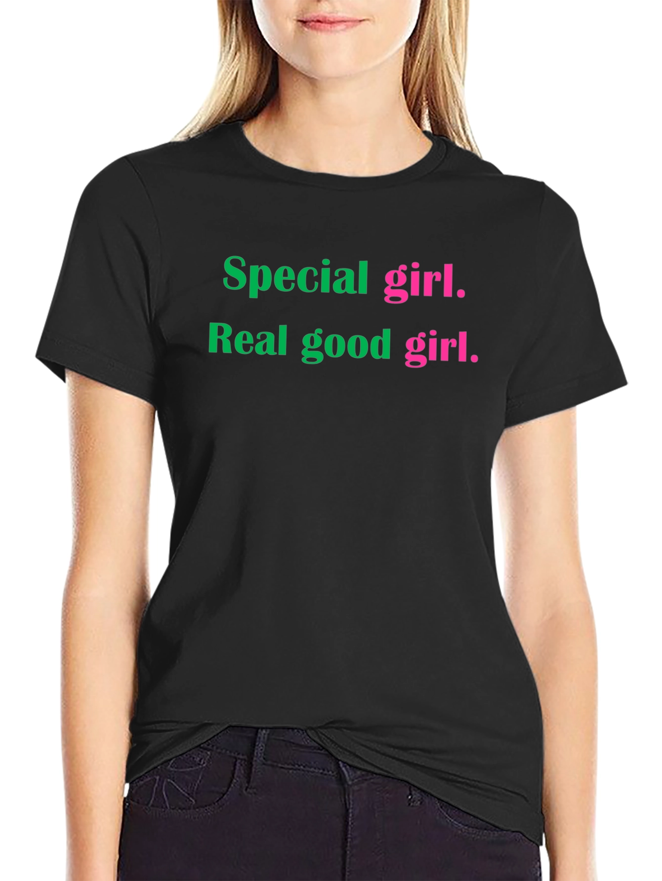 Special Girl Graphic Tee - Soft Black T-Shirt