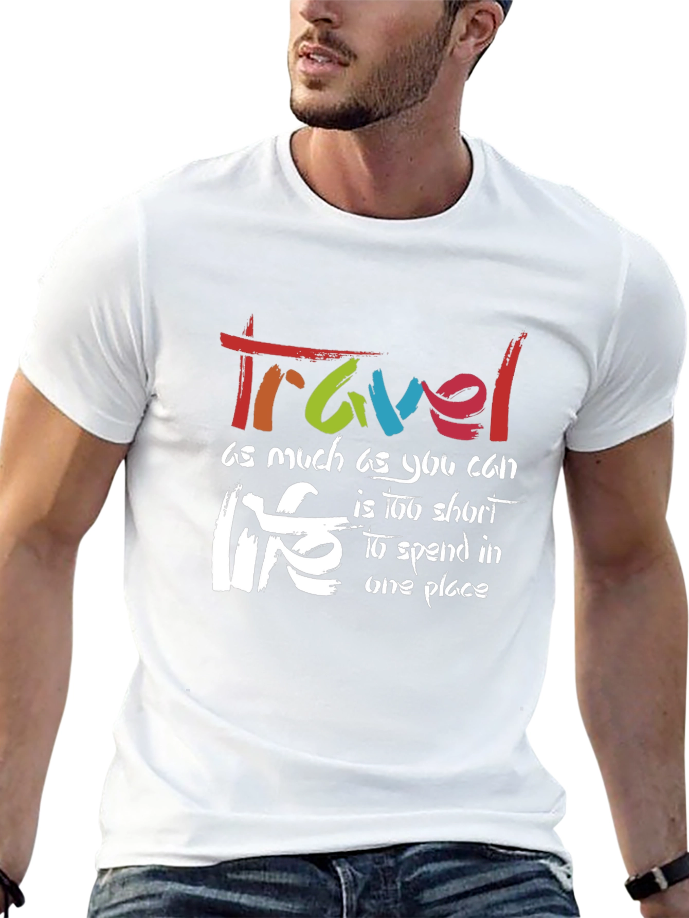 Travel Life Black Graphic T-Shirt