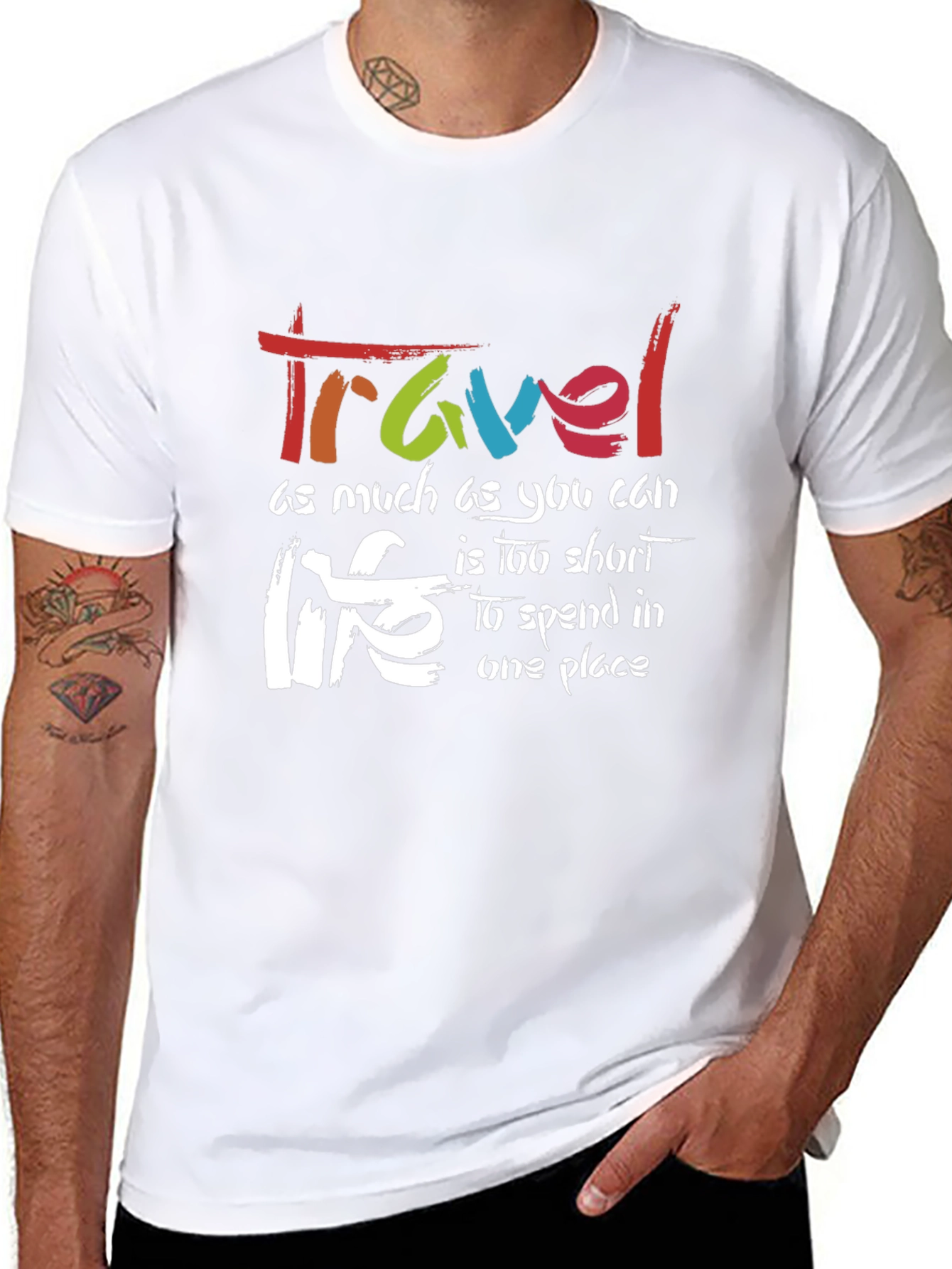 Travel Life Black Graphic T-Shirt