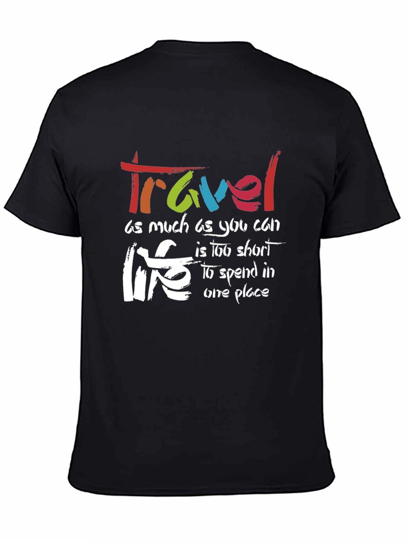 Travel Life Black Graphic T-Shirt