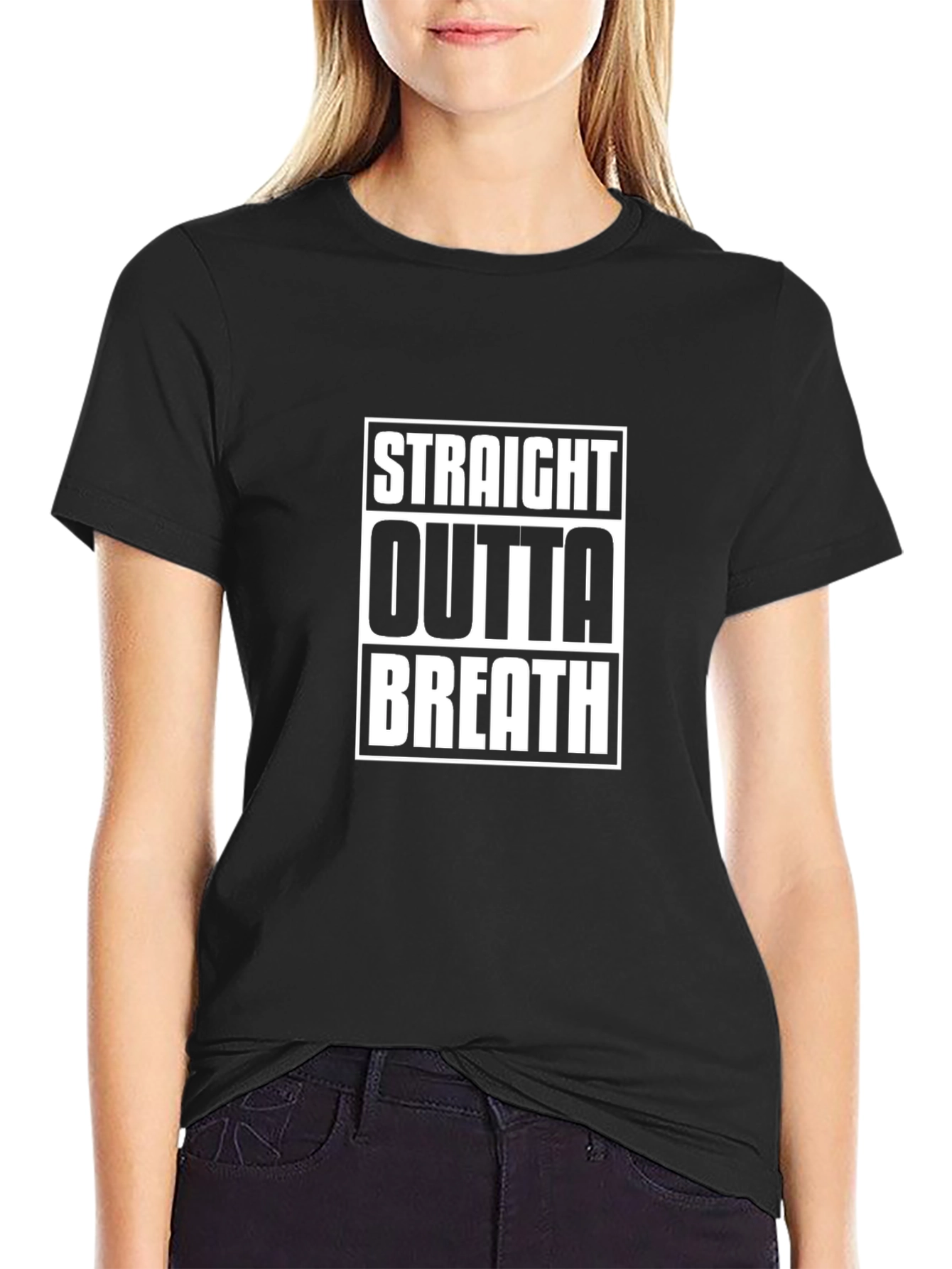 Straight Outta Breath Black Graphic Tee