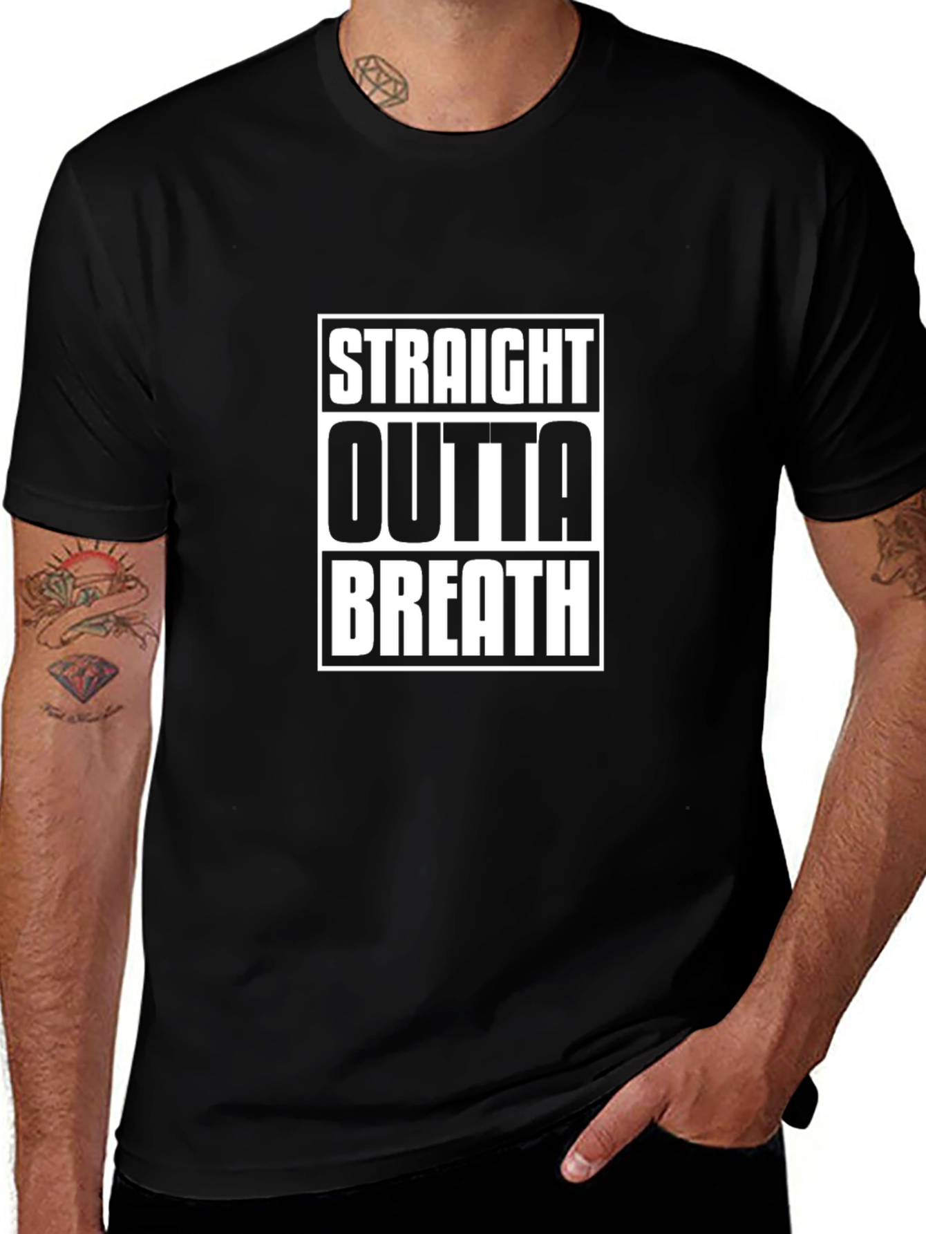 Straight Outta Breath Black Graphic Tee