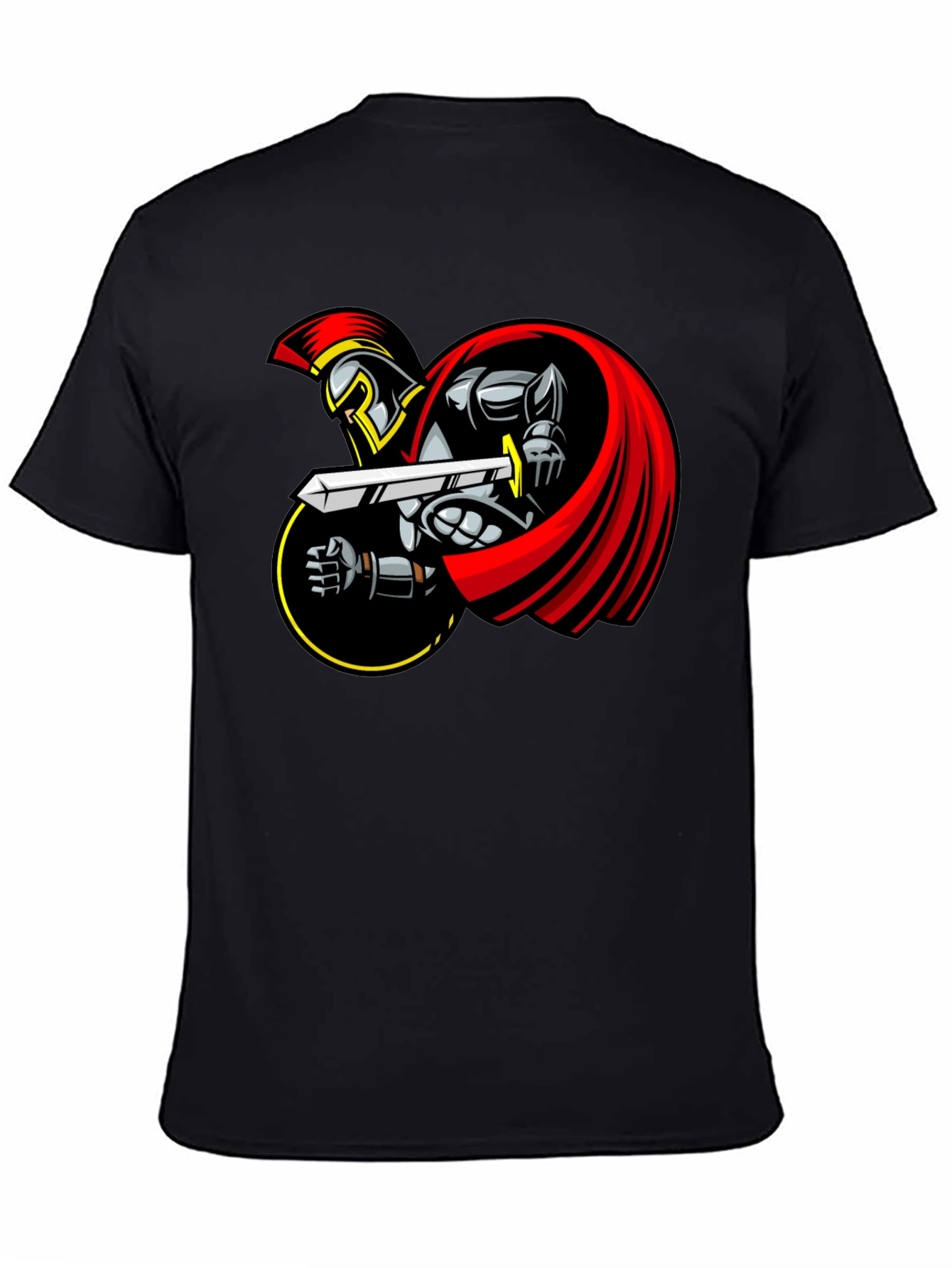 Spartan Warrior Graphic T-Shirt - Black