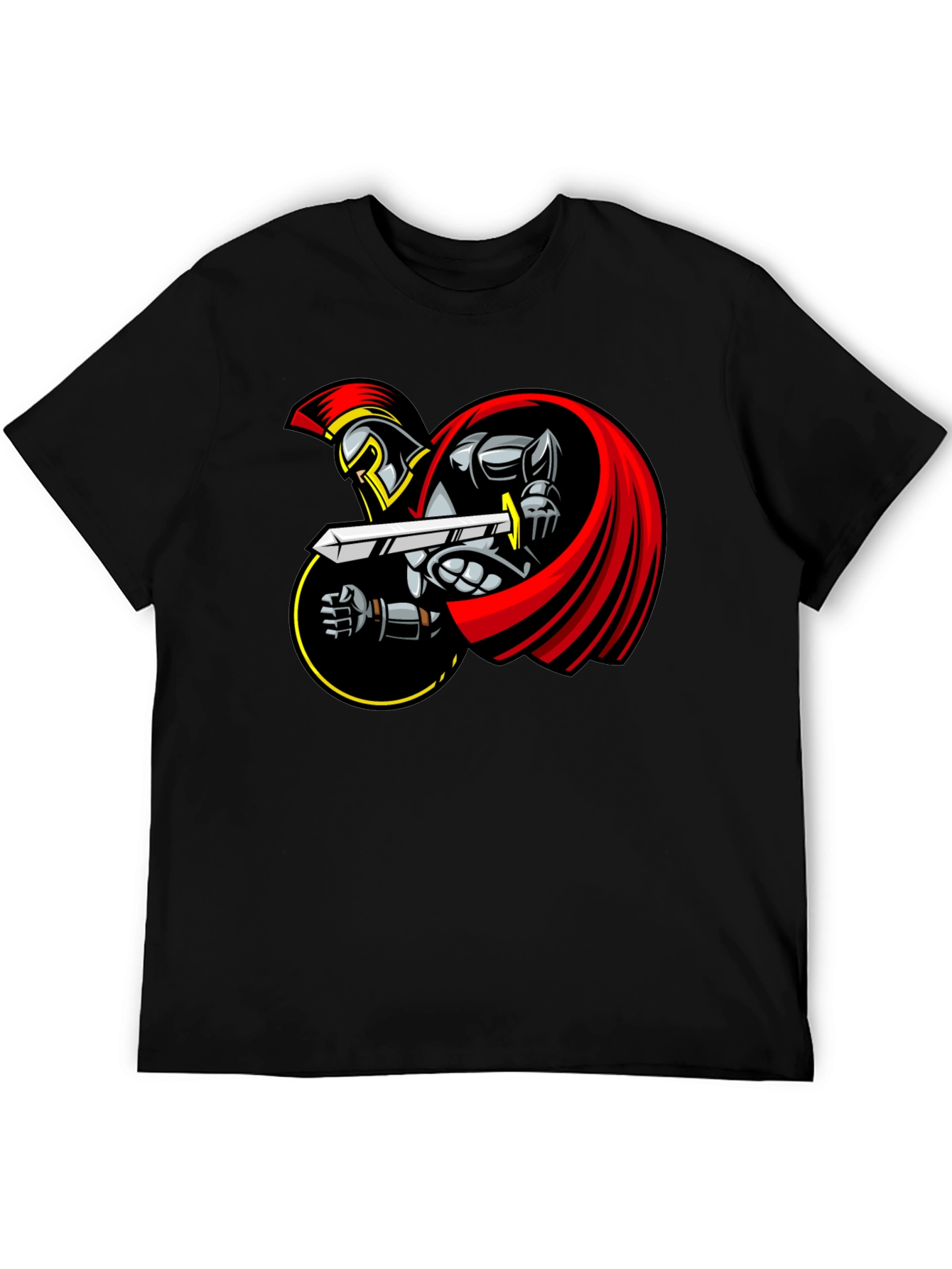 Spartan Warrior Graphic T-Shirt - Black
