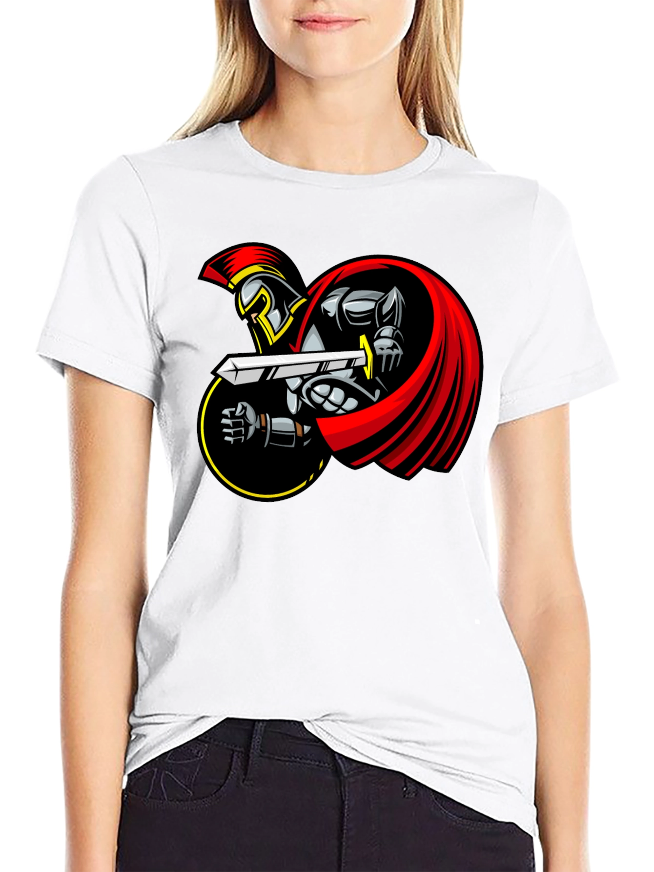 Spartan Warrior Graphic T-Shirt - Black