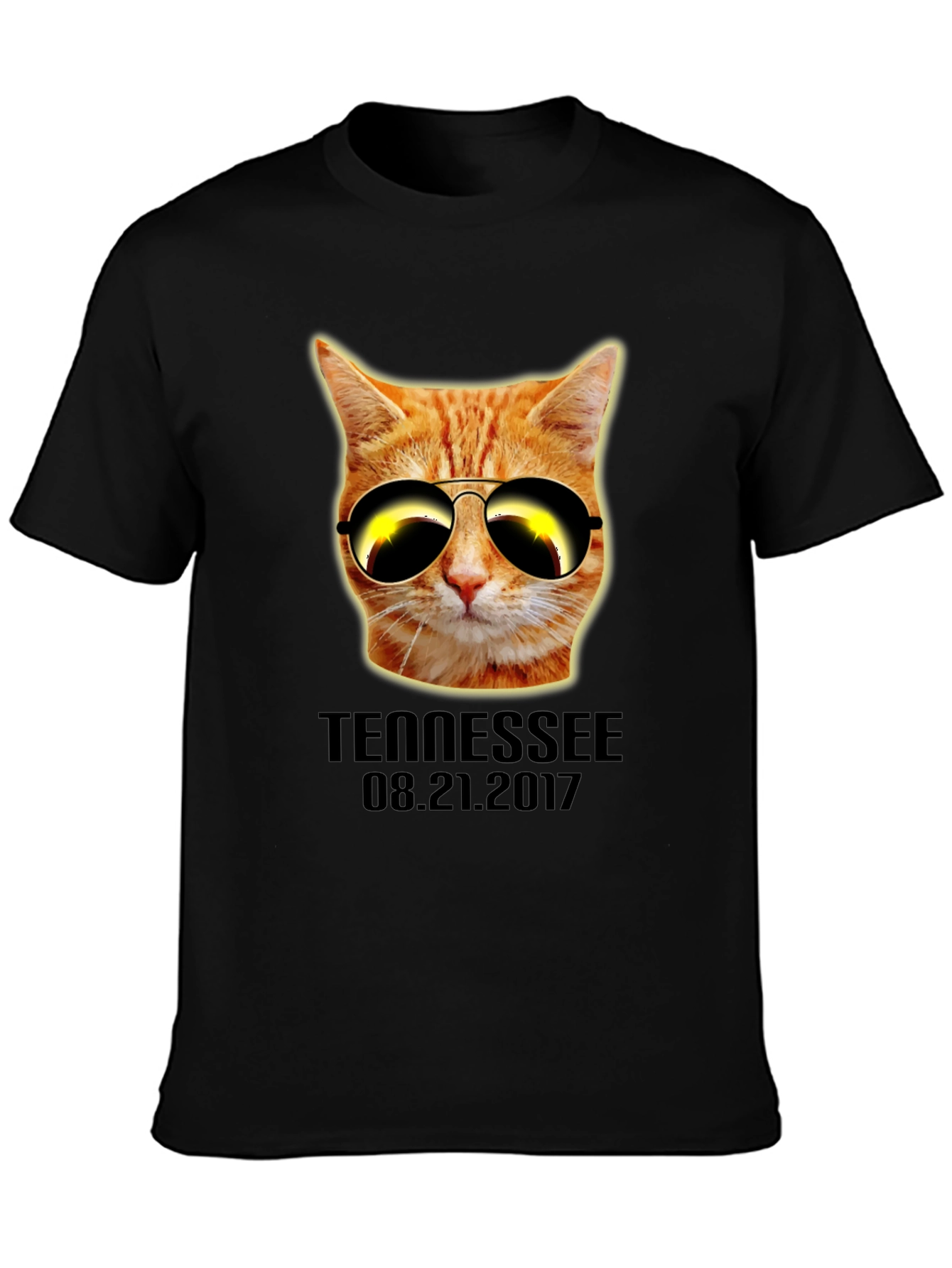 Tennessee Solar Eclipse Cat T-Shirt - August 21 2017