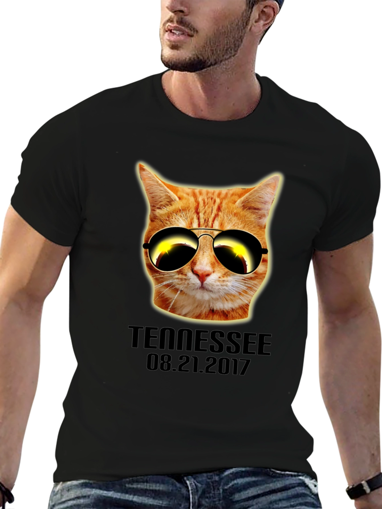Tennessee Solar Eclipse Cat T-Shirt - August 21 2017