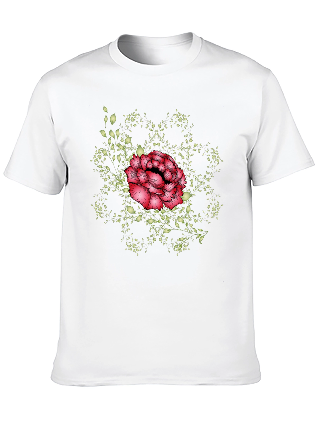 Floral Mandala Mens Black Tee