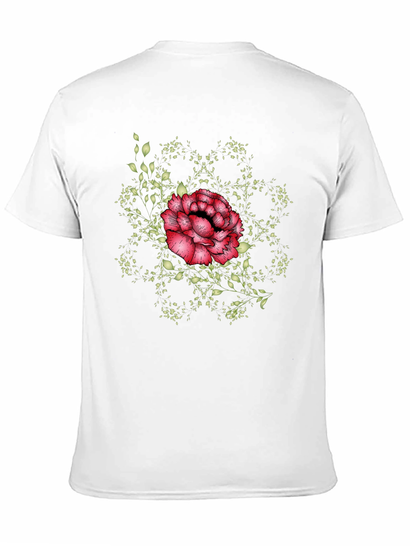 Floral Mandala Mens Black Tee