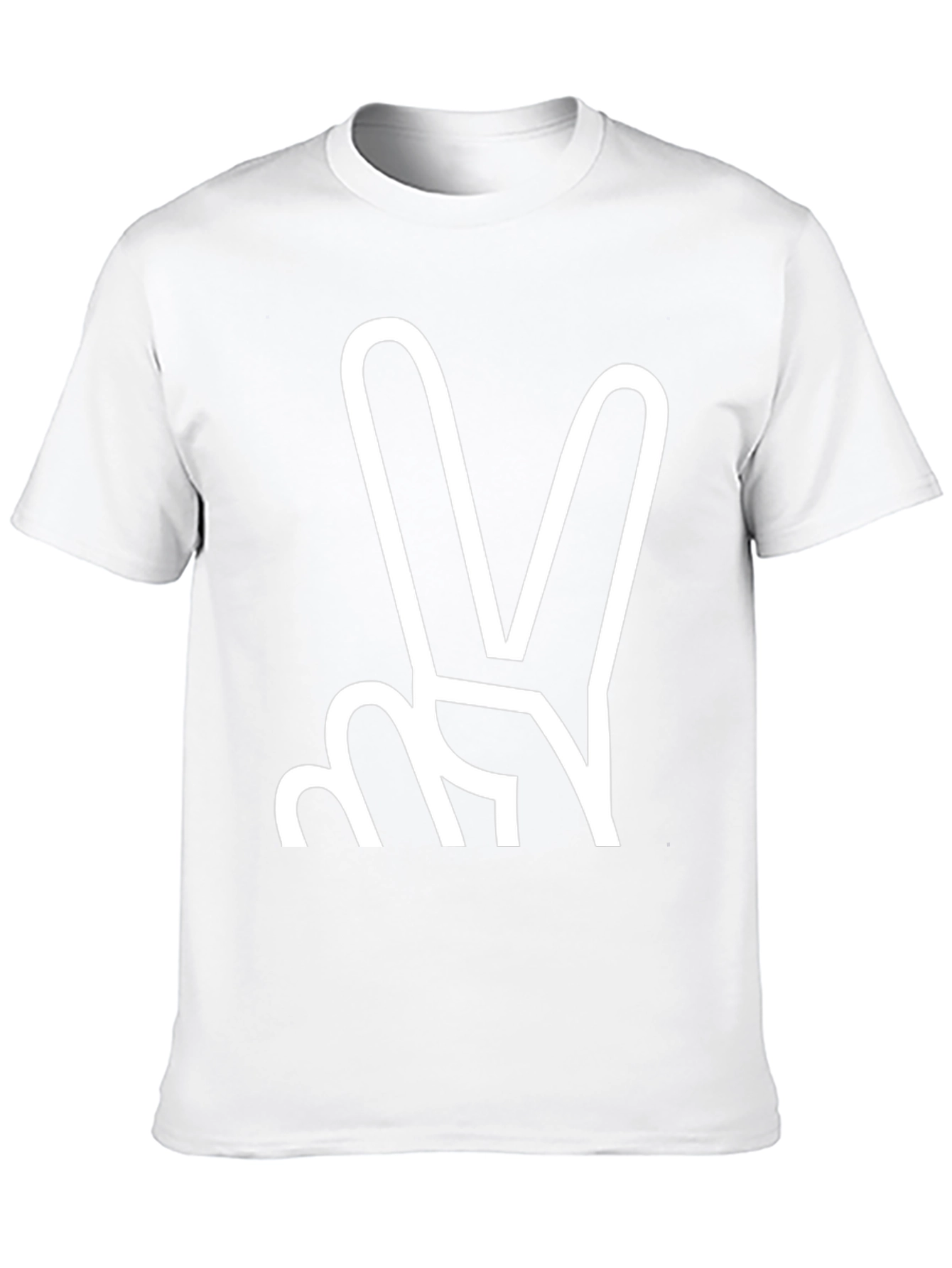 Peace Sign Graphic Tee - Black Cotton Blend