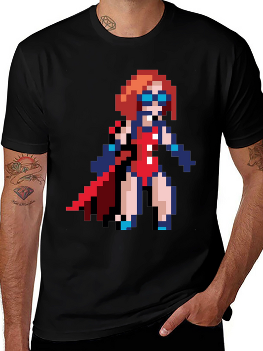 Pixel Art Superhero T-Shirt - Retro Gaming Style