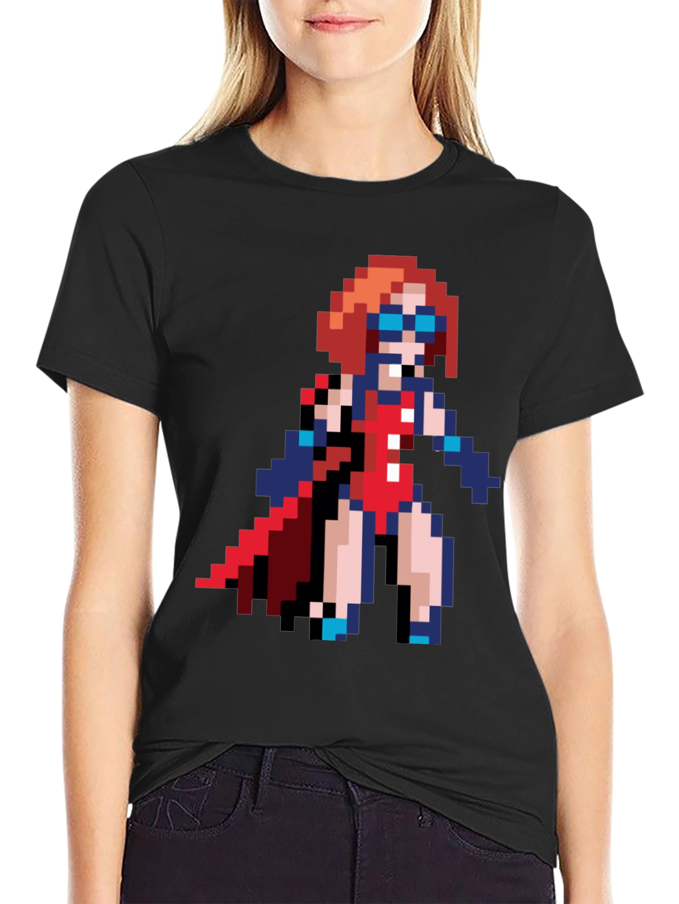 Pixel Art Superhero T-Shirt - Retro Gaming Style