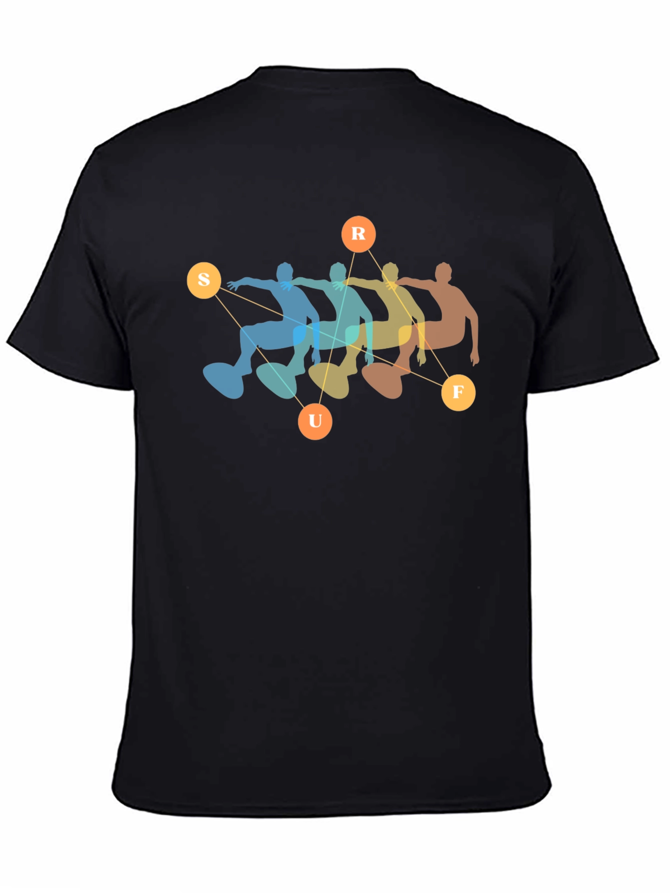 Retro Surf T-Shirt - Black Cotton Blend