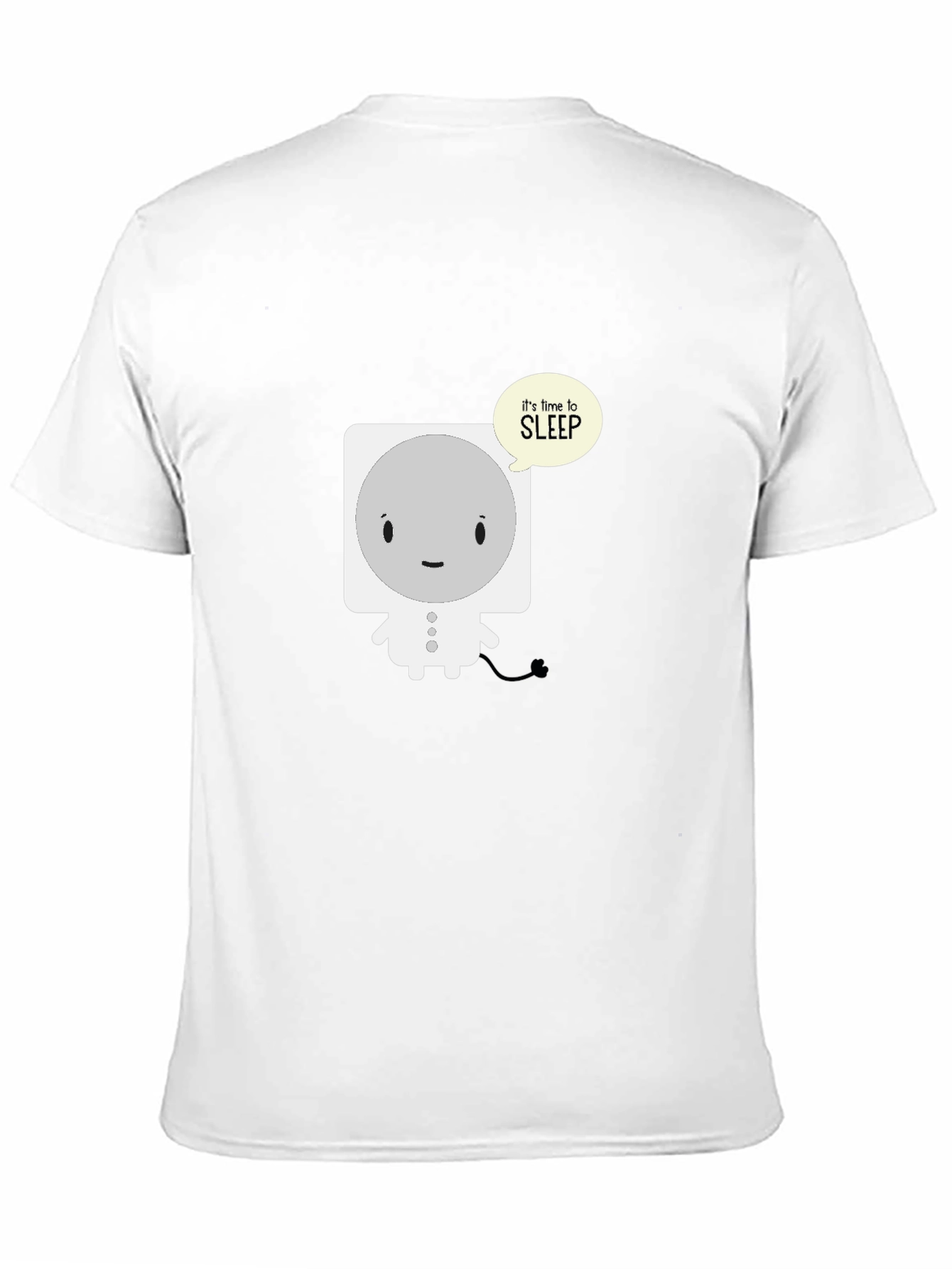 Cute Sleepy Robot Black T-Shirt