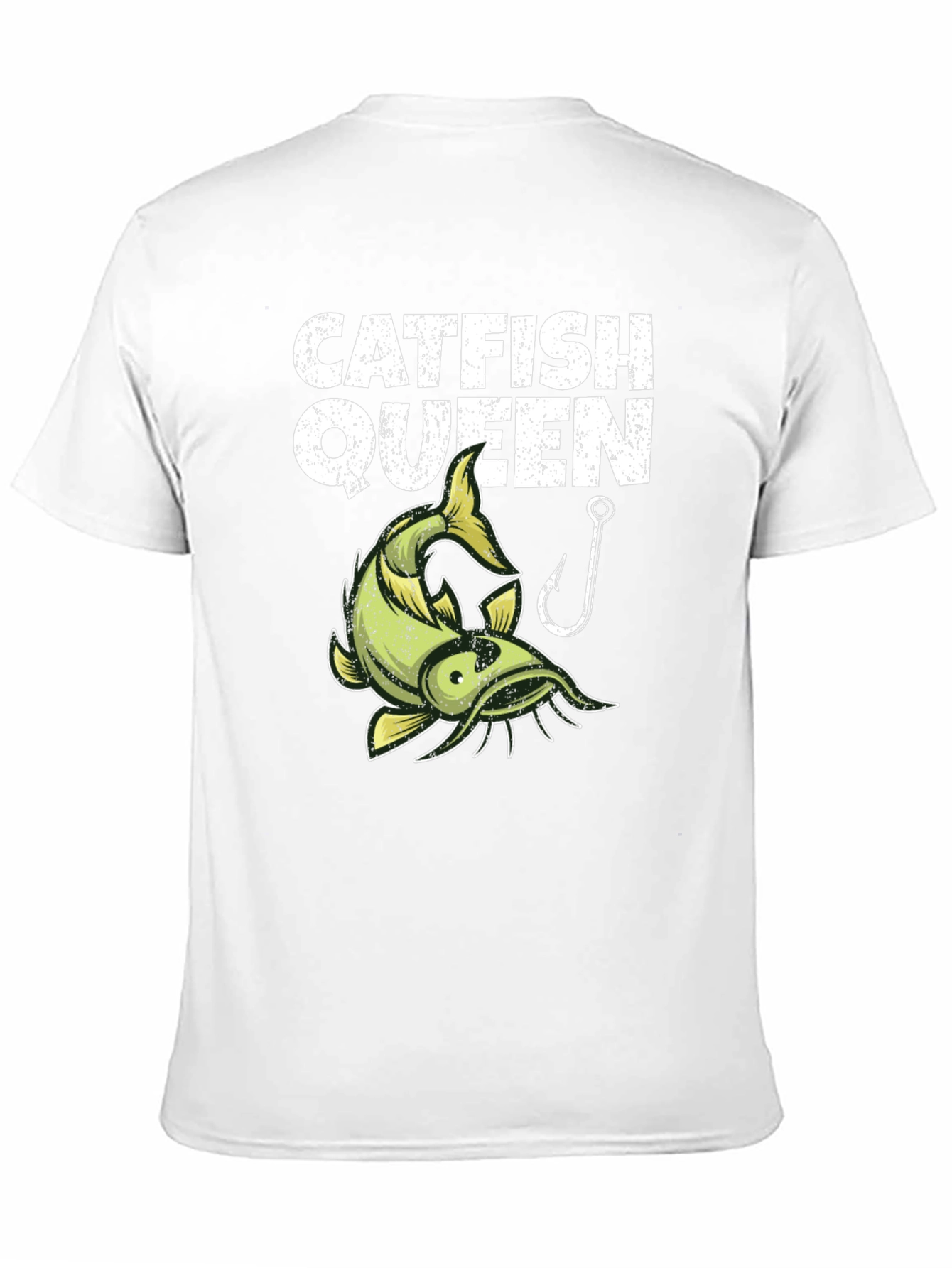 Catfish Queen Graphic T-Shirt - Black Fishing Design