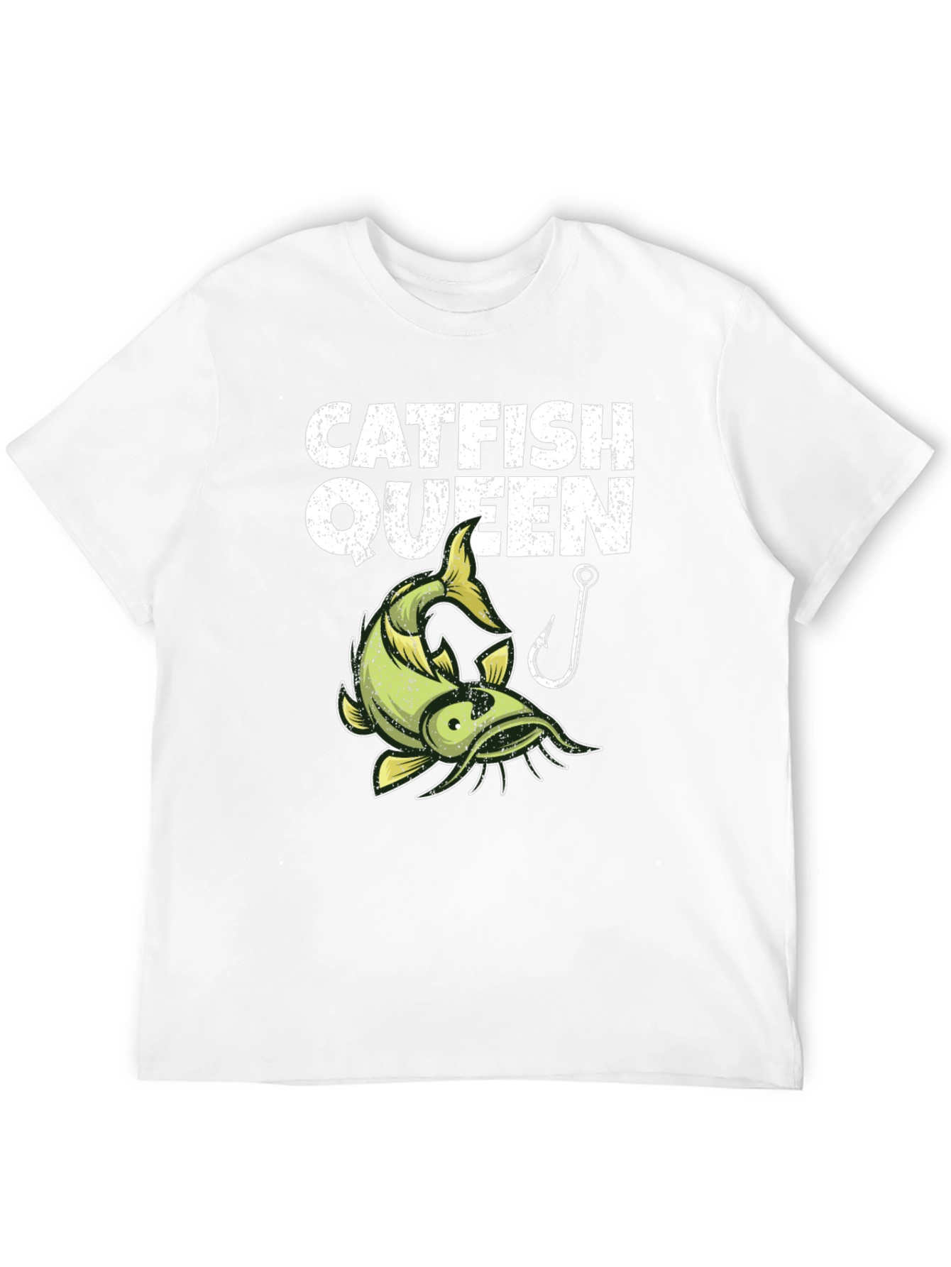 Catfish Queen Graphic T-Shirt - Black Fishing Design