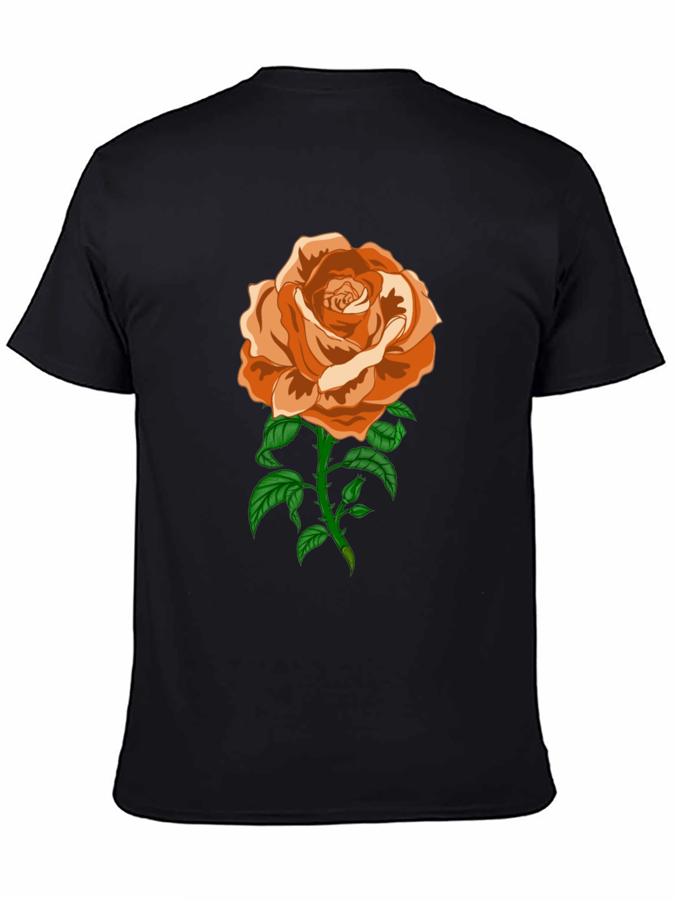 Rose Graphic T-Shirt - Casual Black Tee