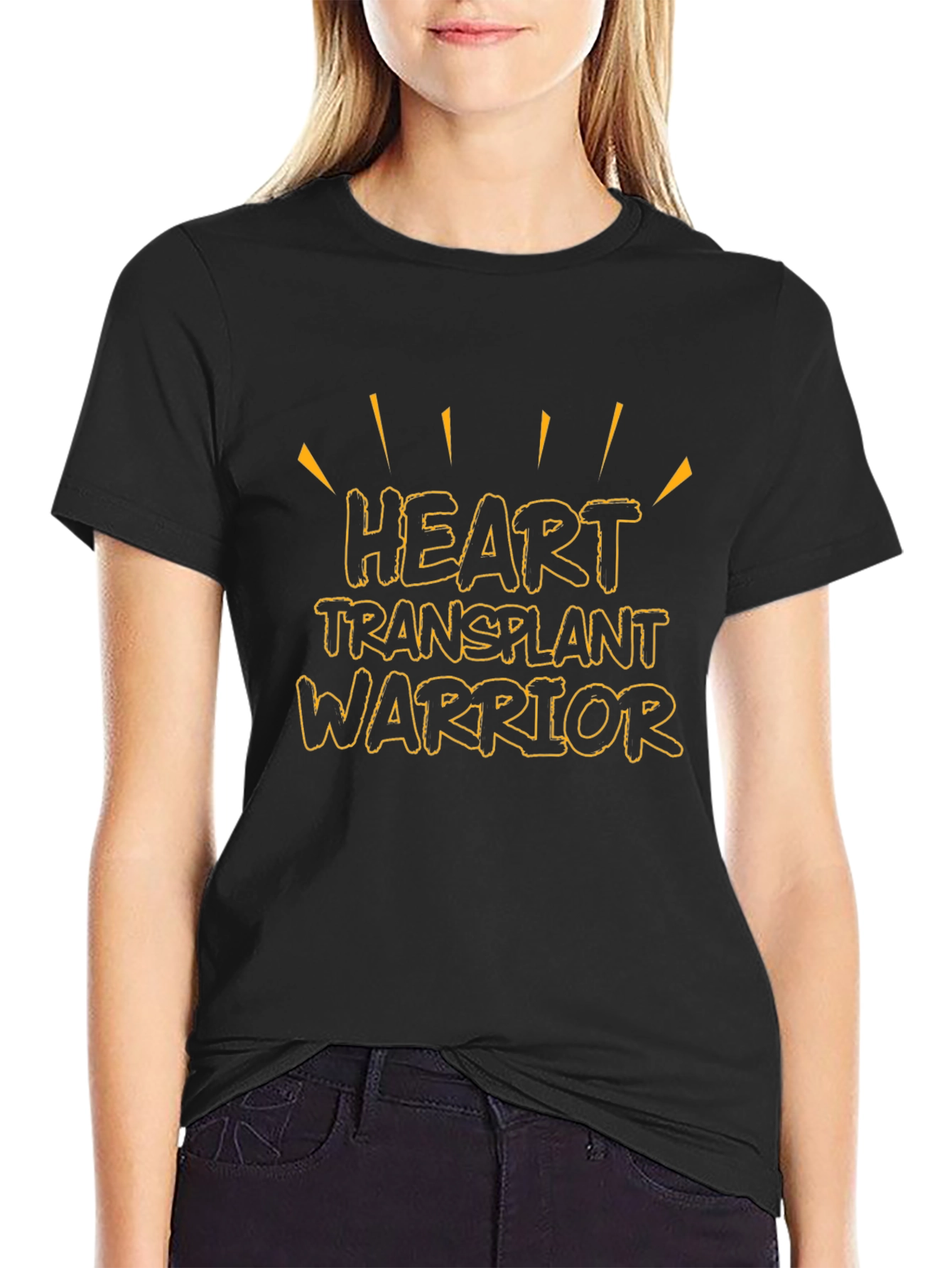 Heart Transplant Warrior T-Shirt - Black Graphic Tee