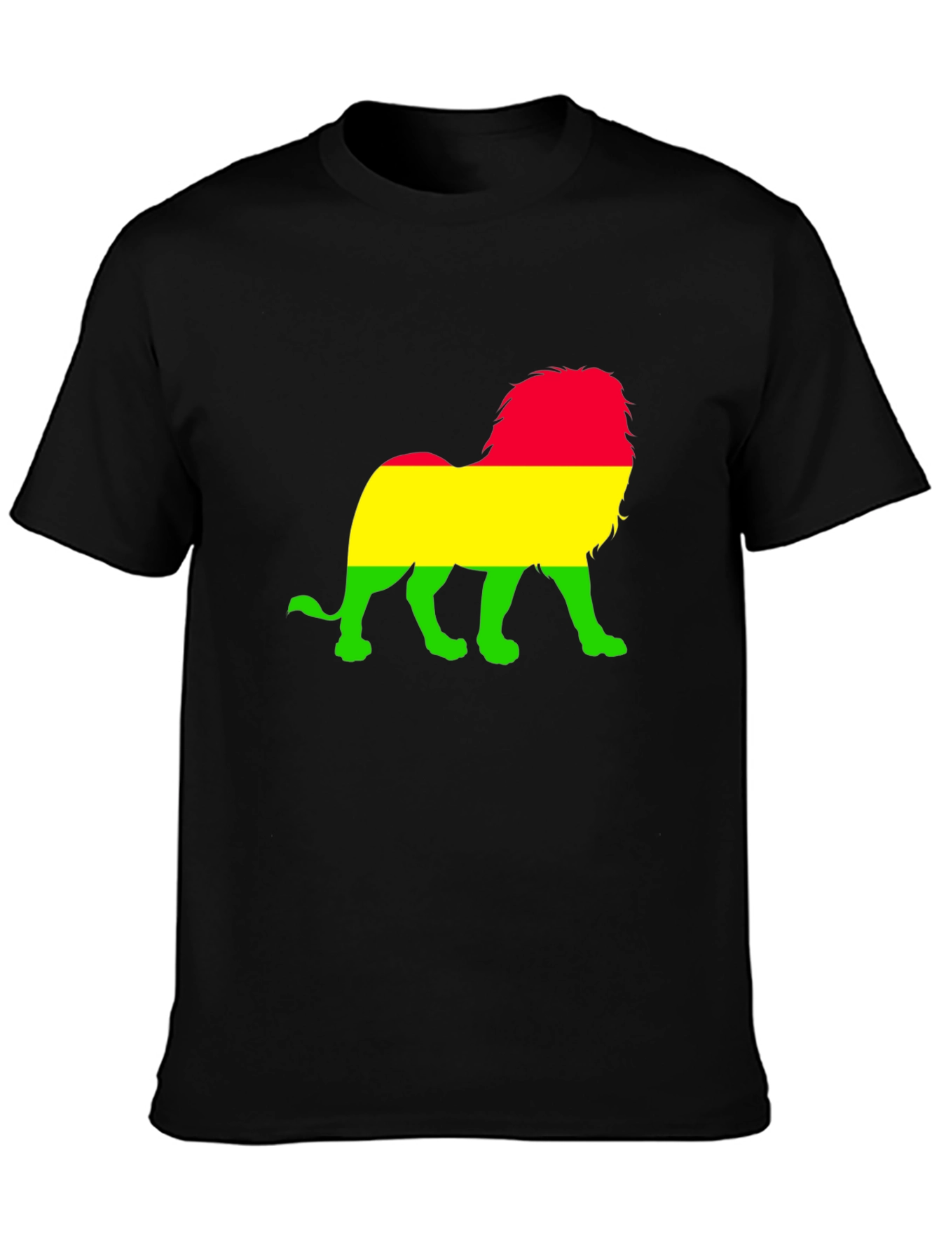 Rasta Lion Graphic T-Shirt - Black