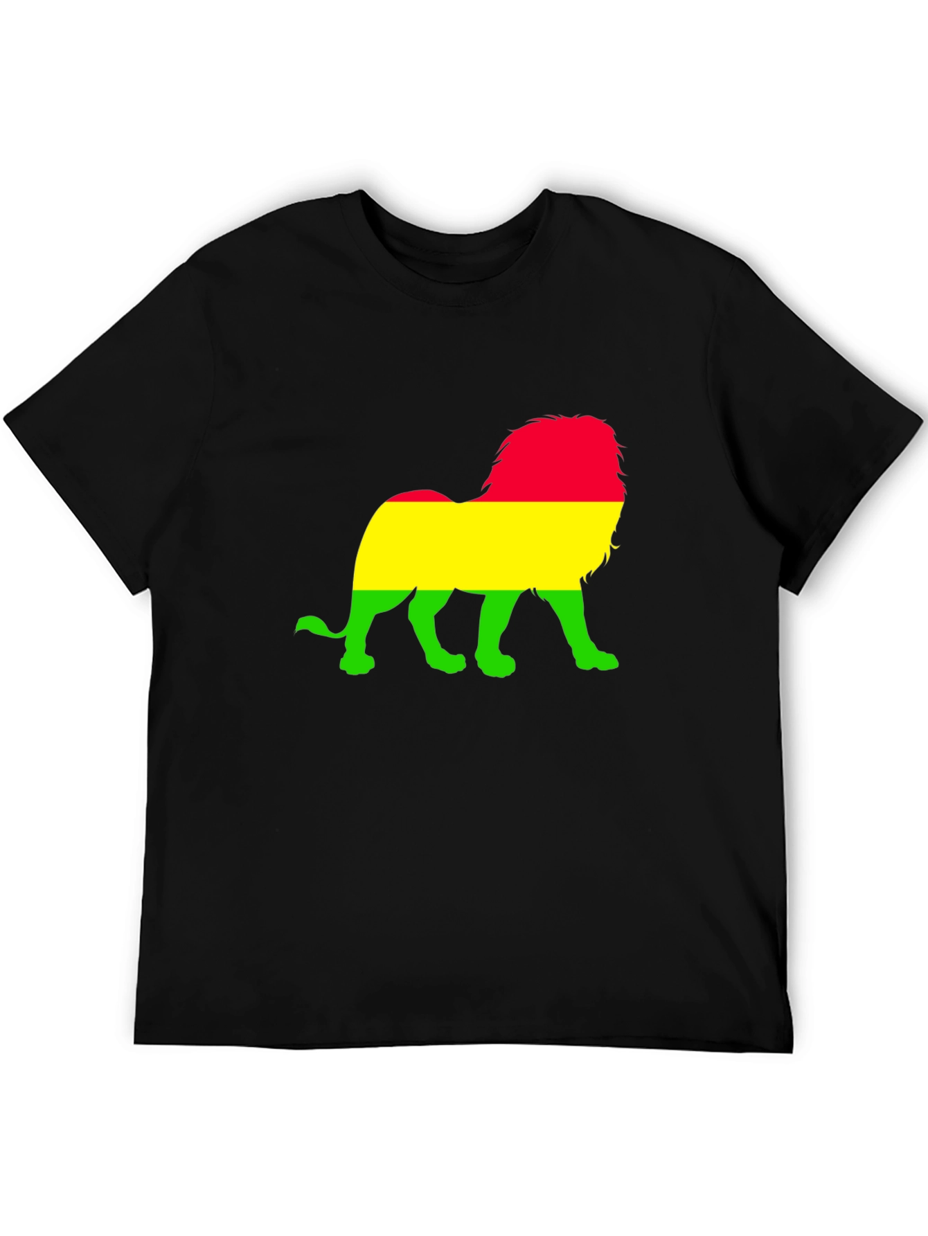 Rasta Lion Graphic T-Shirt - Black