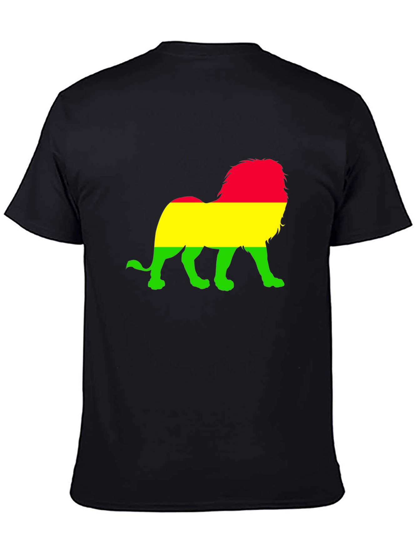 Rasta Lion Graphic T-Shirt - Black