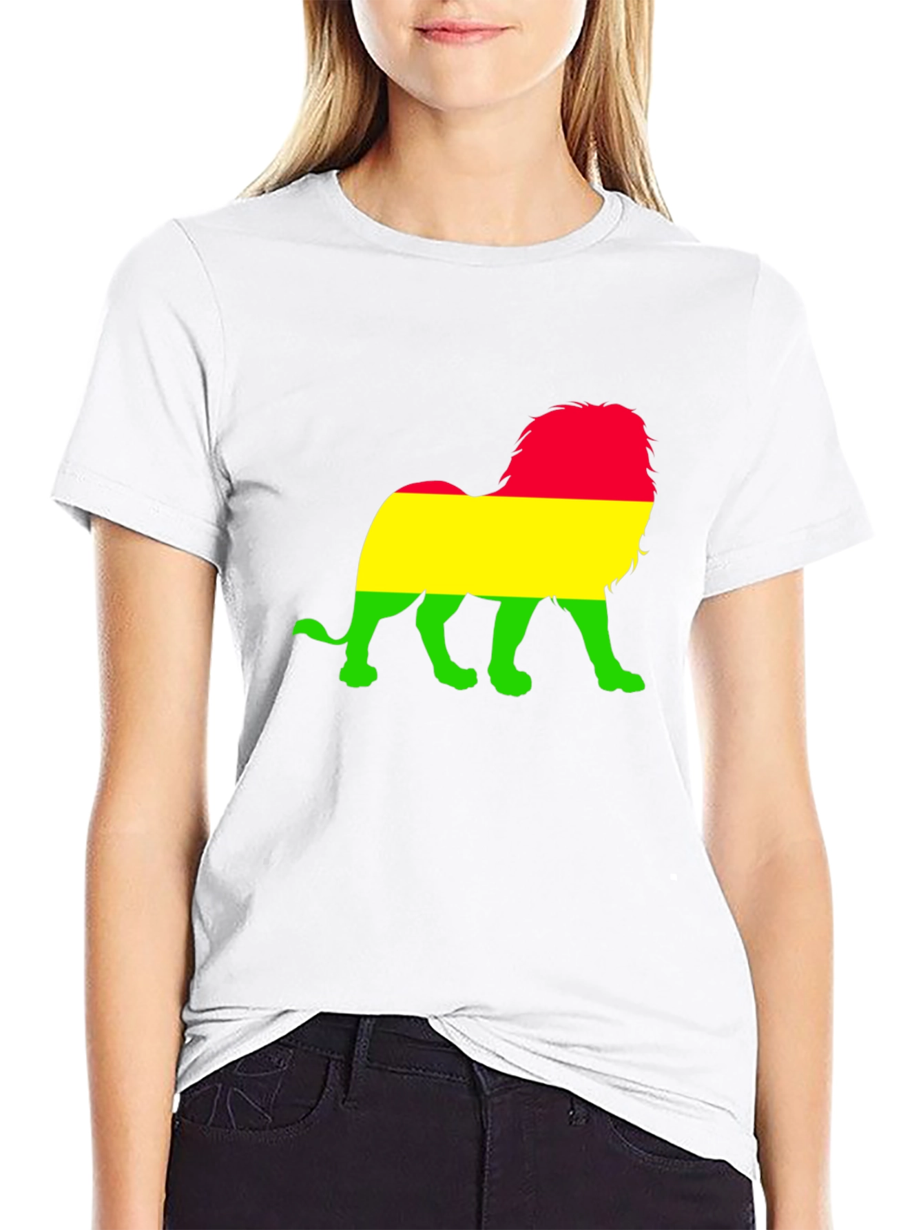 Rasta Lion Graphic T-Shirt - Black