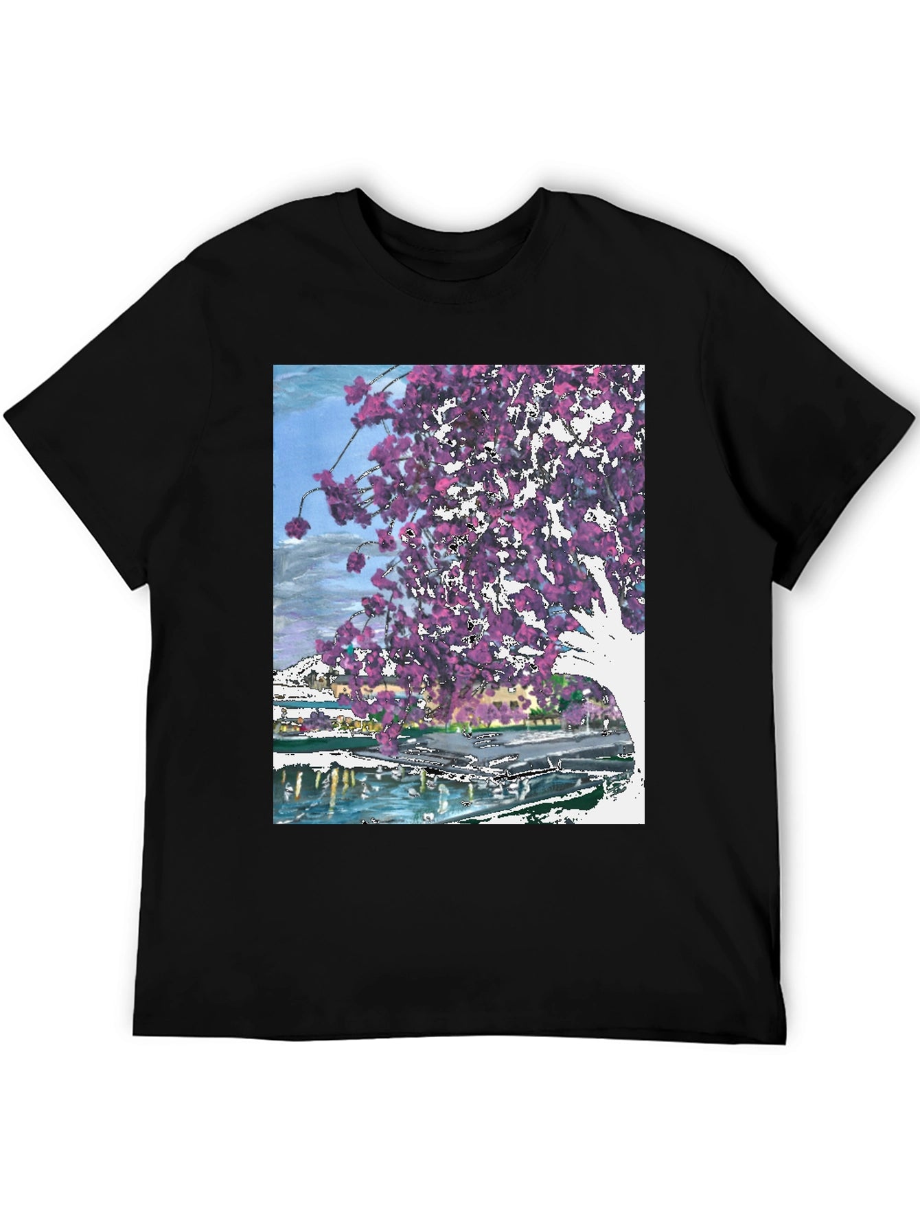 Floral Graphic Black T-Shirt