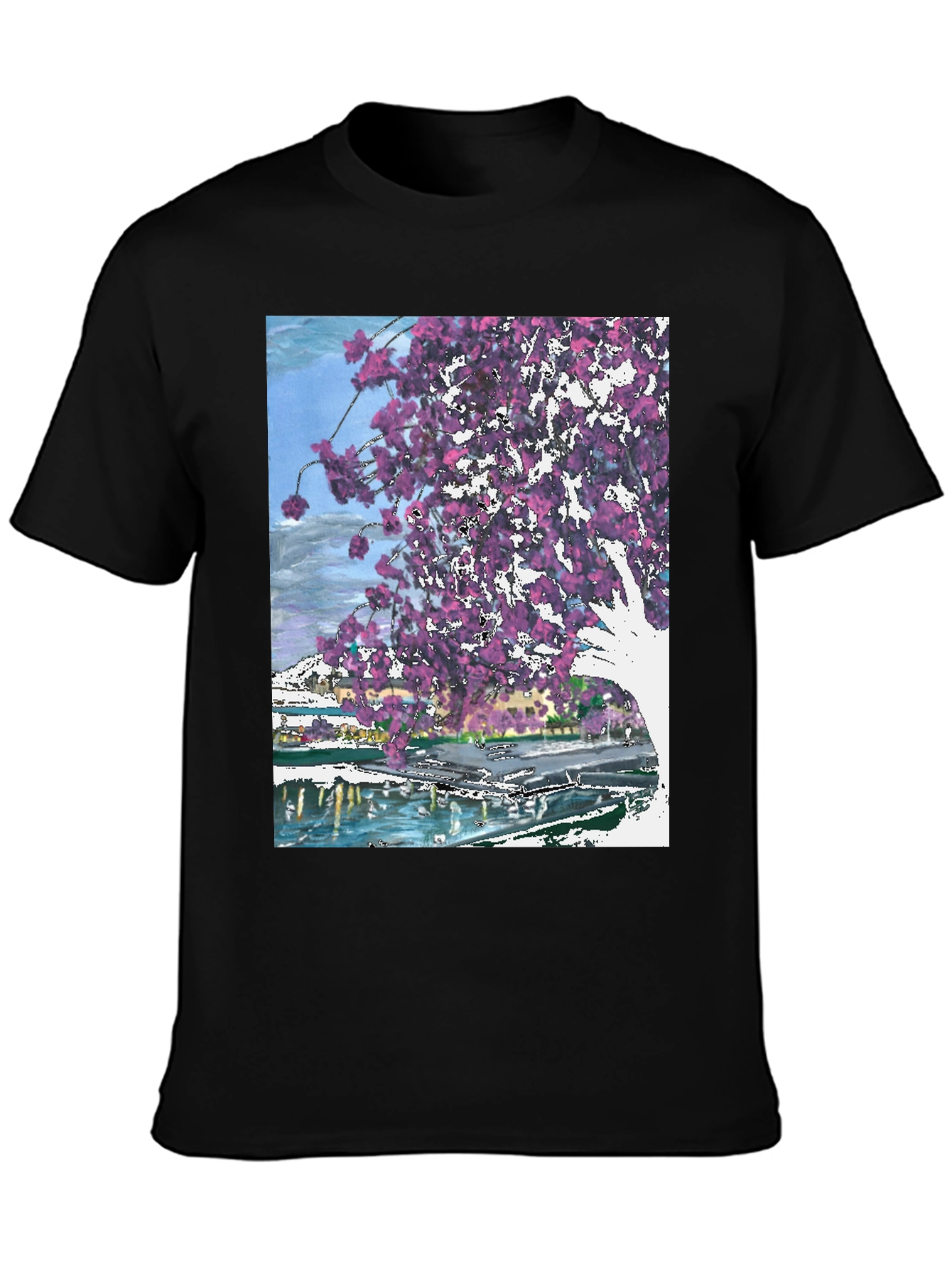 Floral Graphic Black T-Shirt