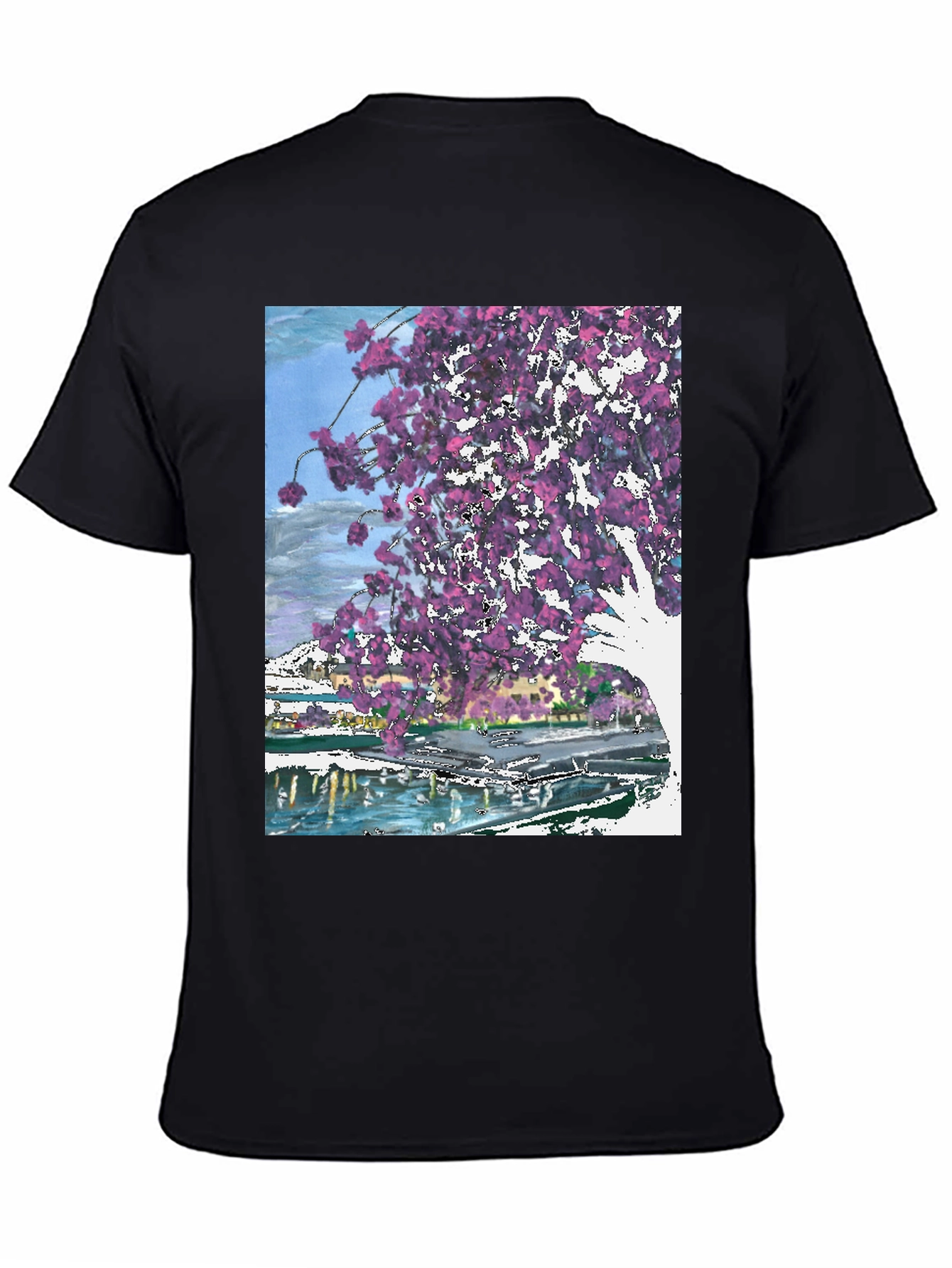 Floral Graphic Black T-Shirt