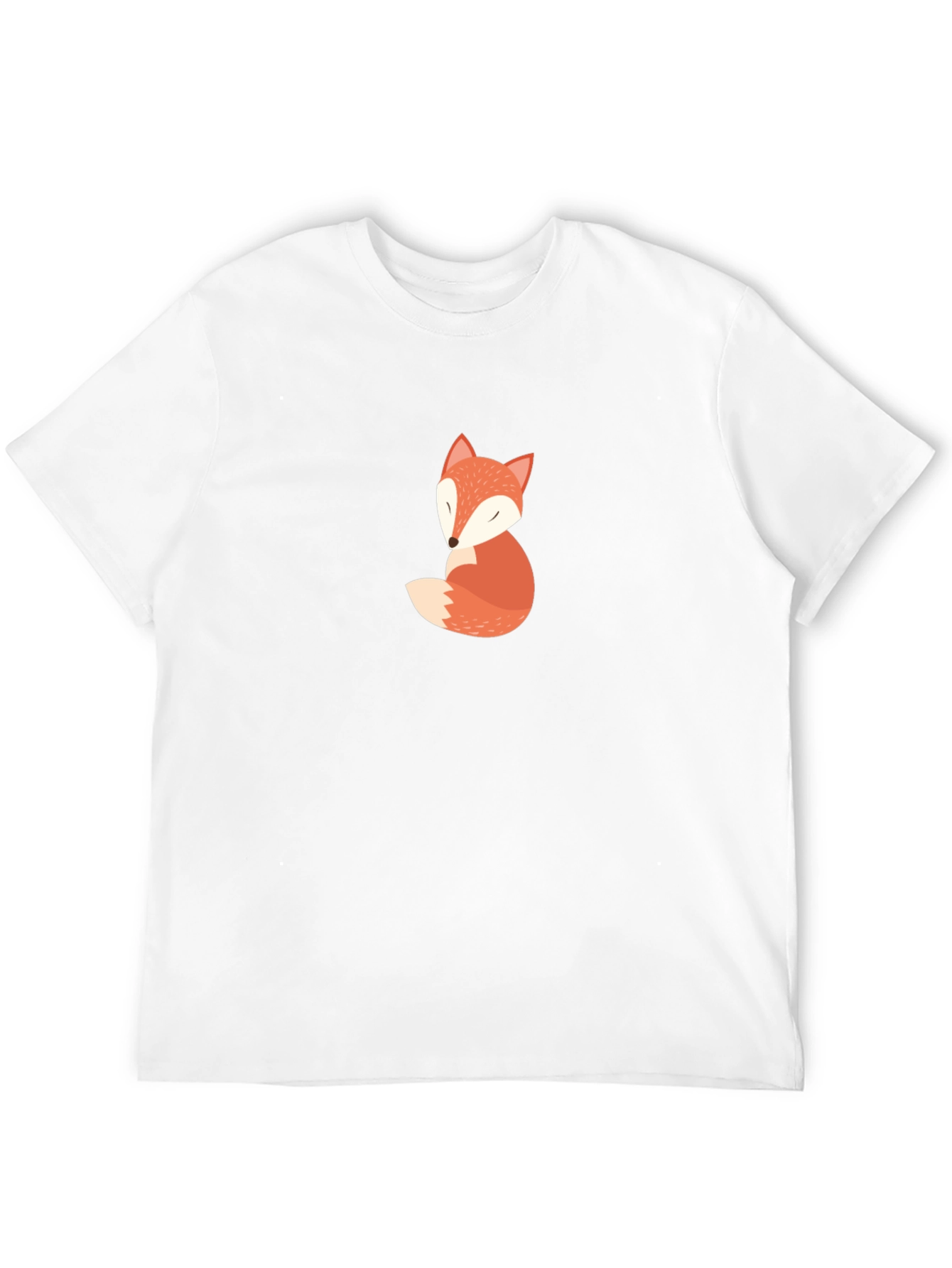 Cute Fox Graphic Tee - Soft Black Cotton T-Shirt