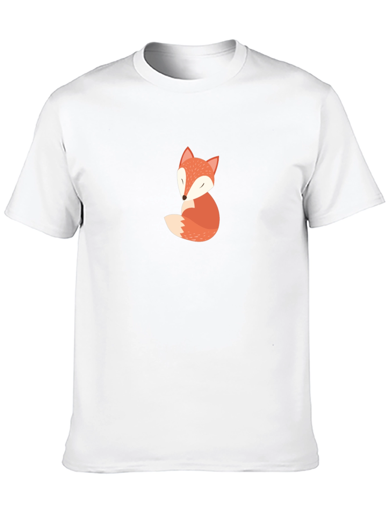 Cute Fox Graphic Tee - Soft Black Cotton T-Shirt