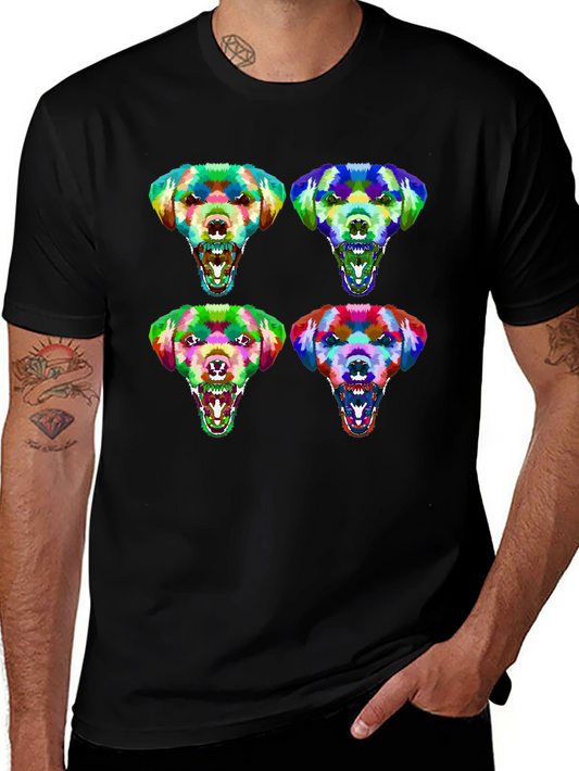Colorful Geometric Dog Graphic Tee