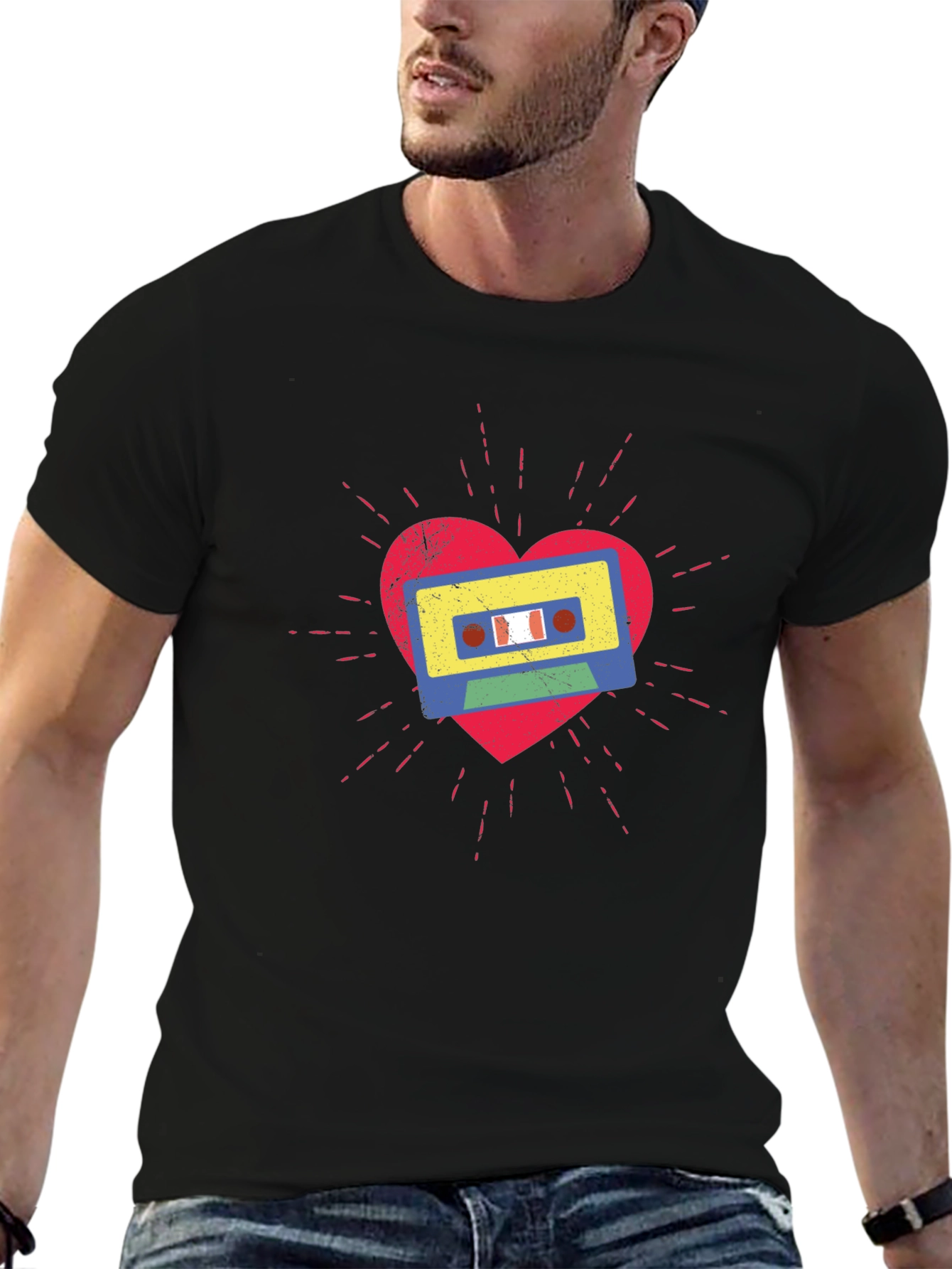 Retro Cassette Tape Heart Graphic Tee