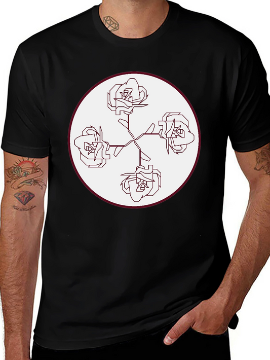 Geometric Roses Graphic T-Shirt