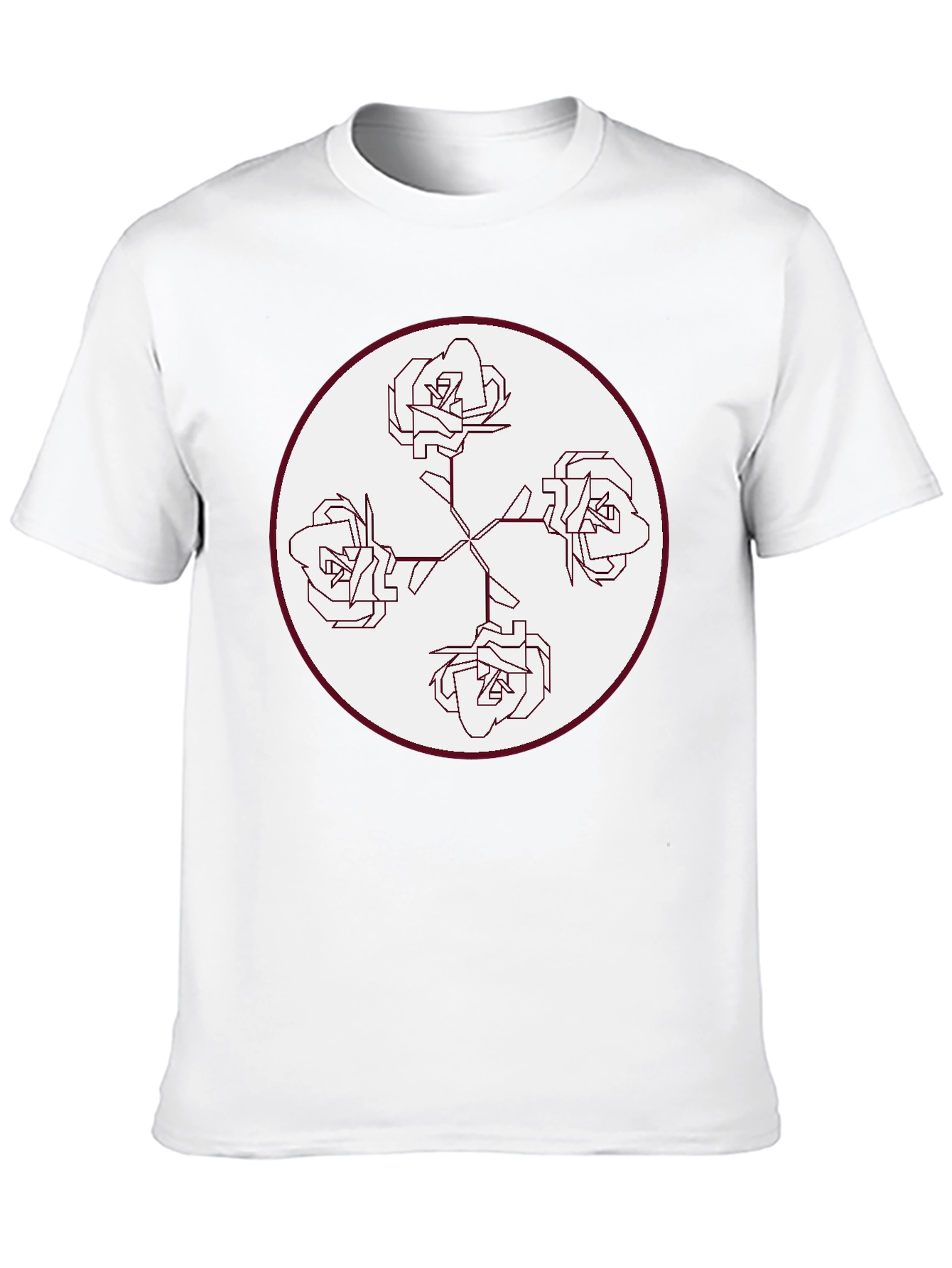 Geometric Roses Graphic T-Shirt