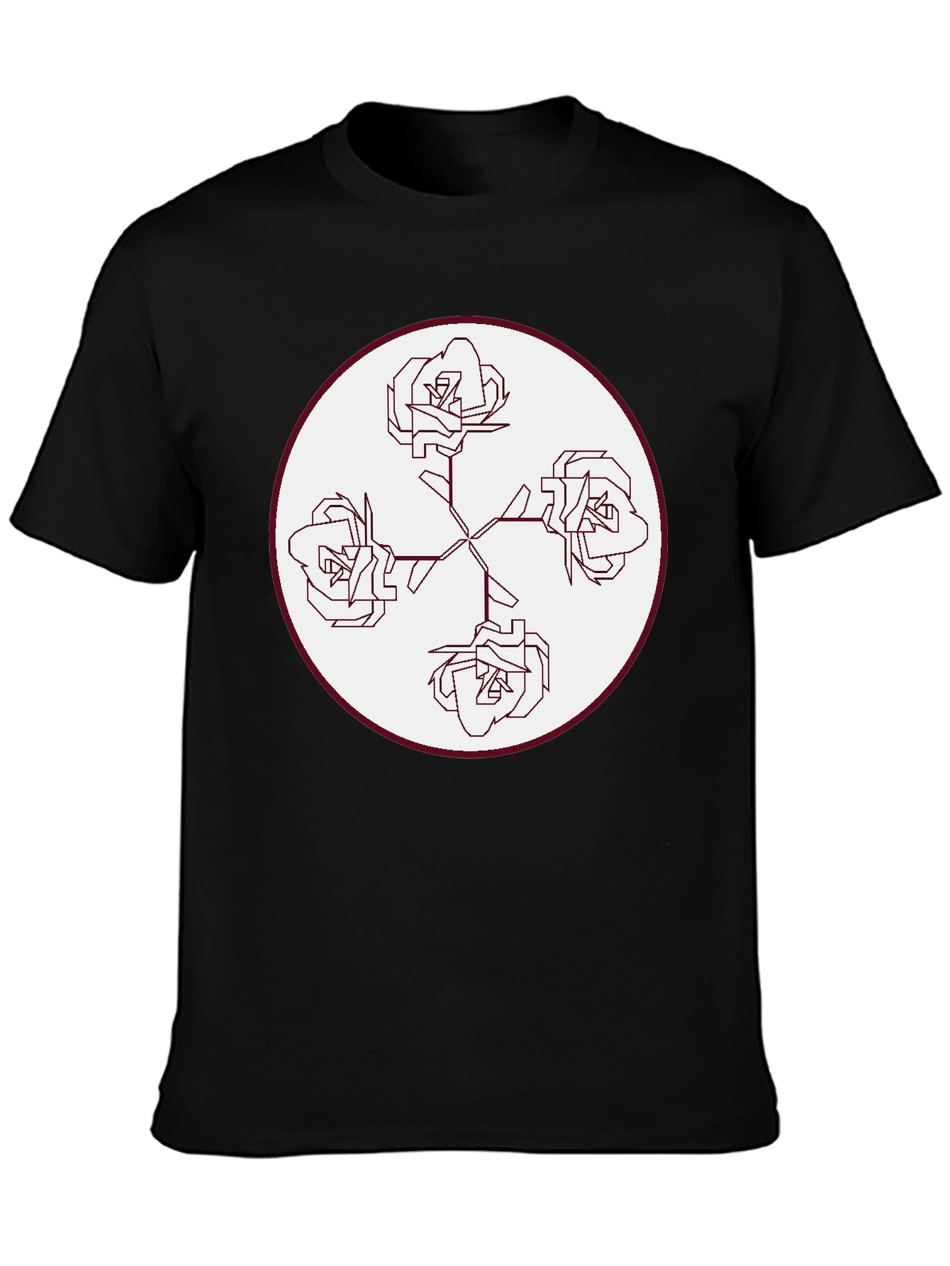 Geometric Roses Graphic T-Shirt